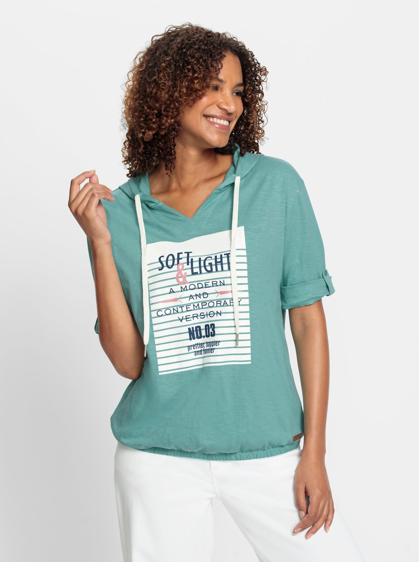 Casual Looks Kurzarmshirt »Kapuzen-Shirt« 1 Stk.