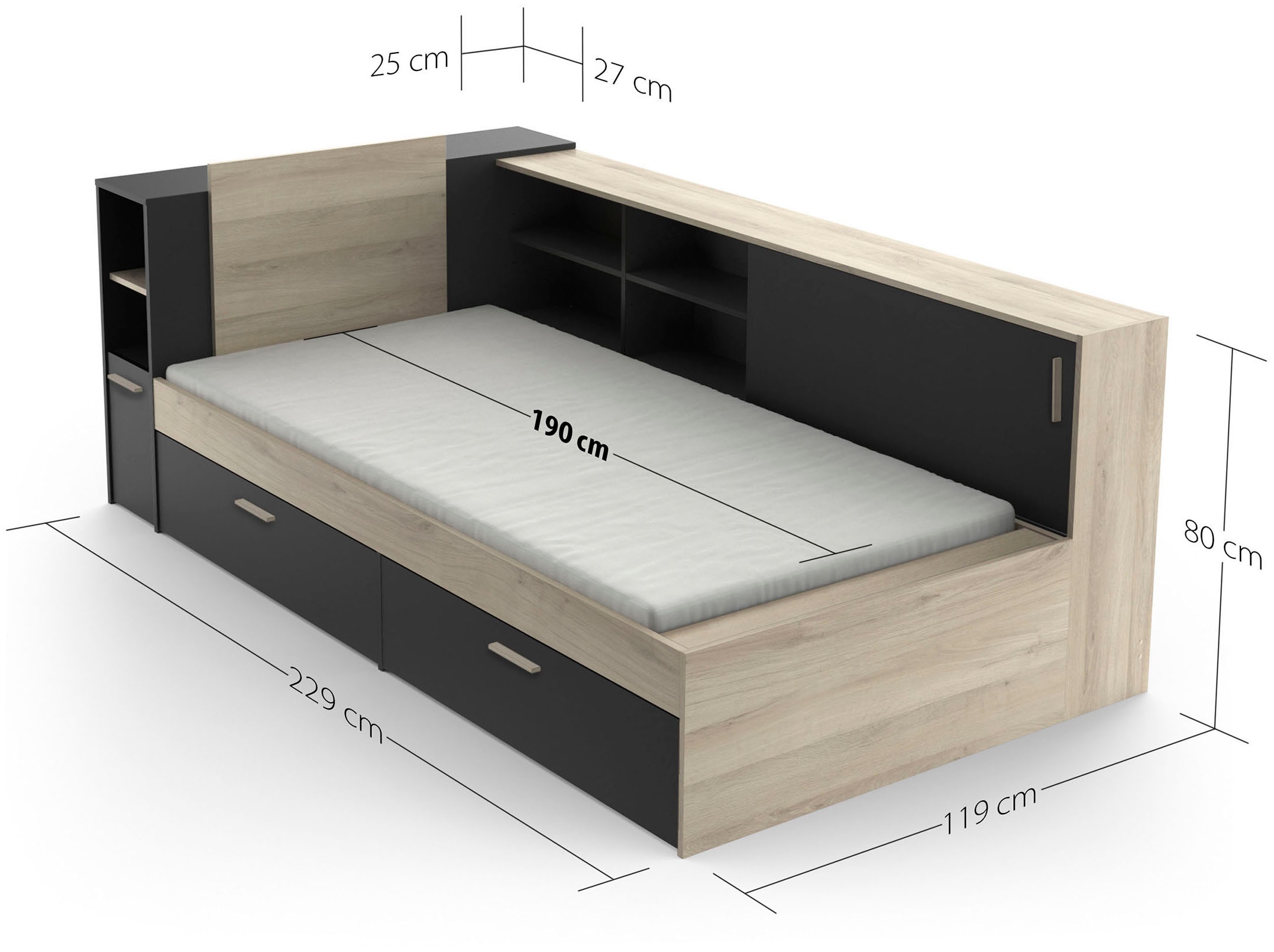 Demeyere GROUP Einzelbett, Liegefläche 90 x 200 cm, ohne Matratze