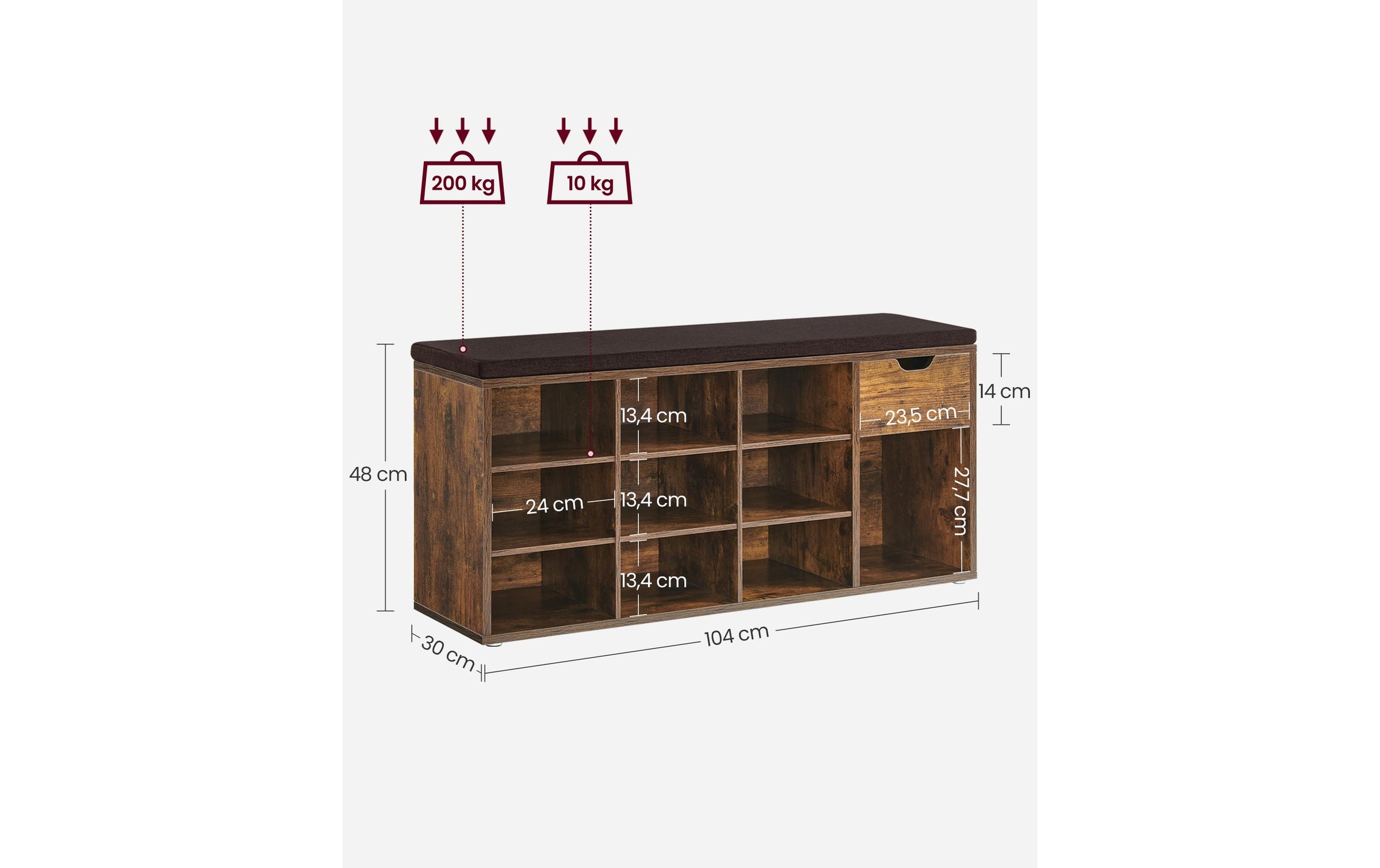 VASAGLE Schuhschrank »104 x 48 cm«