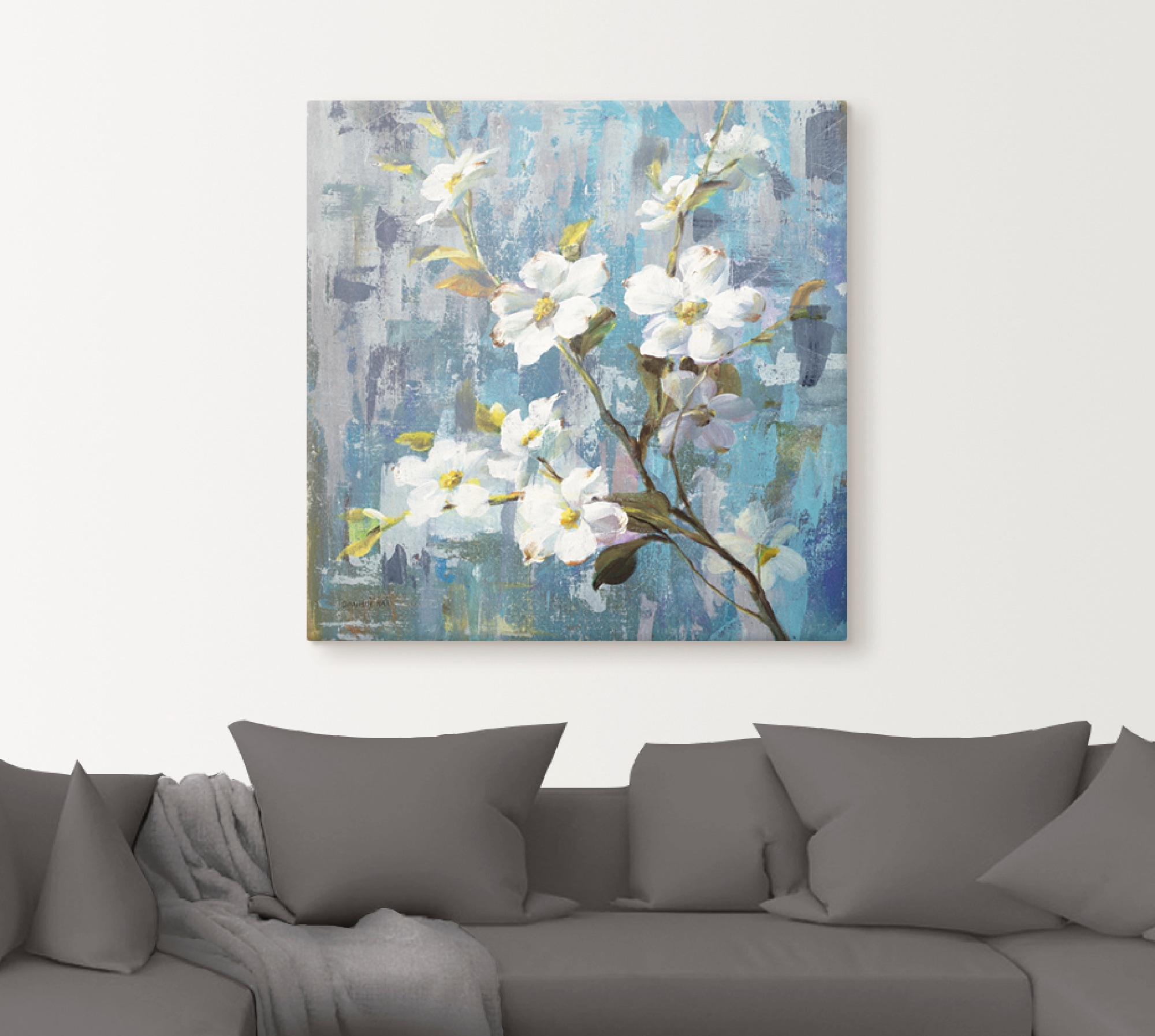 Artland Leinwandbild »Wundervolle Magnolie II«, Blumen, (1 St.), auf Keilrahmen gespannt