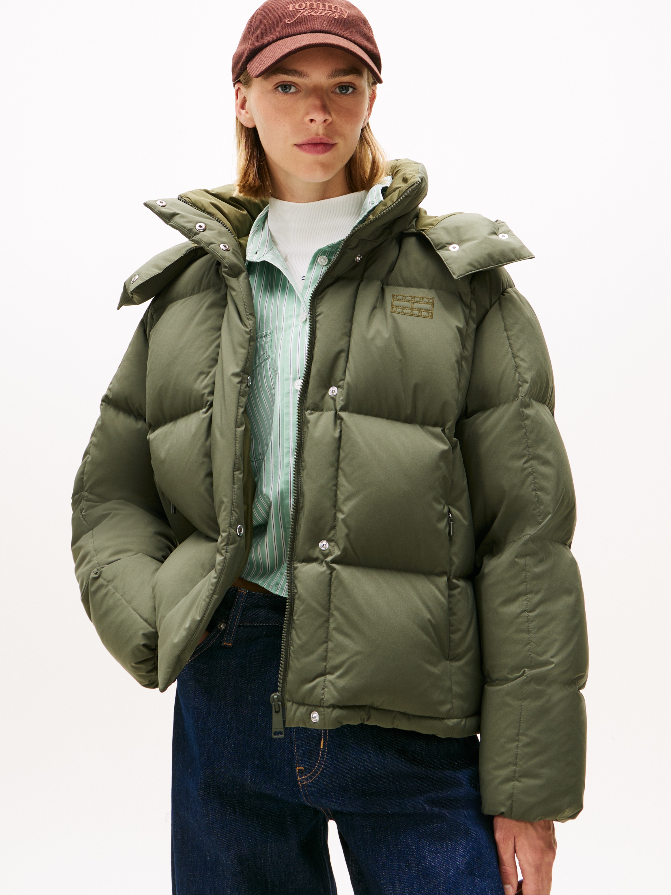 Tommy Jeans Steppjacke "TJW ALASKA GRID DOWN JACKET EXT" mit Kapuze