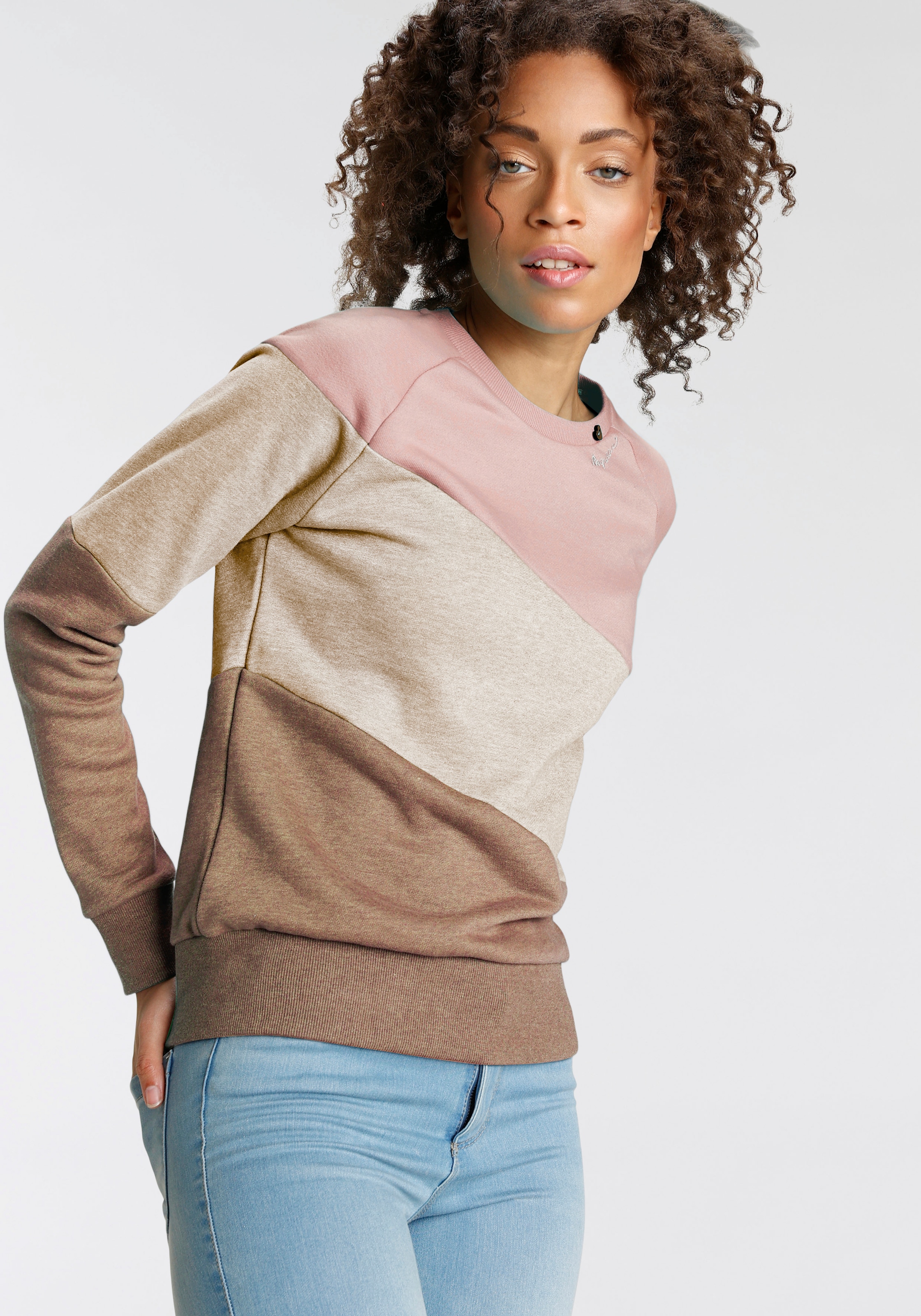 Ragwear Sweater »JOHANKA BLOCK«, Crew Neck im Color-Blocking Design