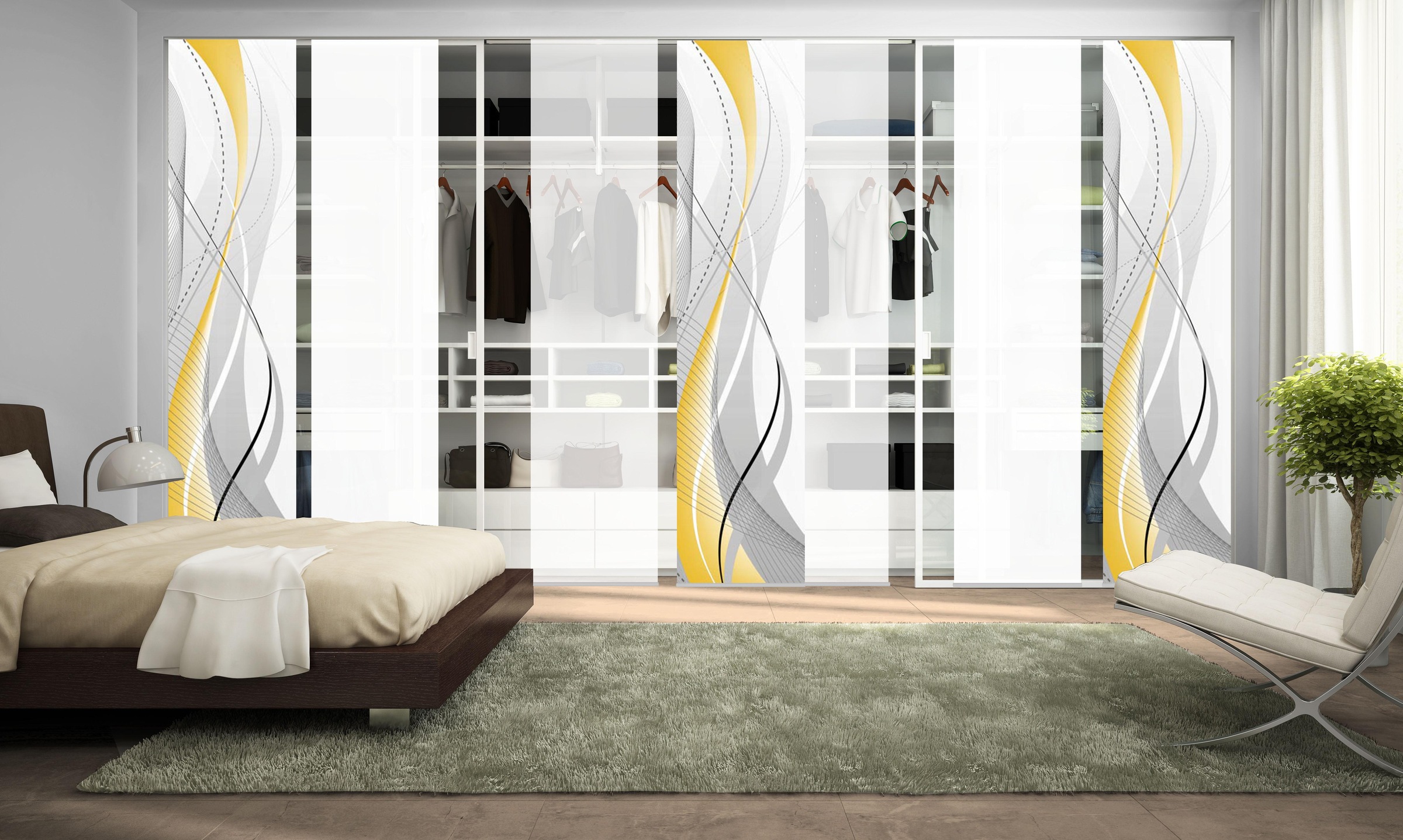 HOME WOHNIDEEN Schiebegardine »CARLISLE 7ER SET«, (7 St.), HxB: 245x60