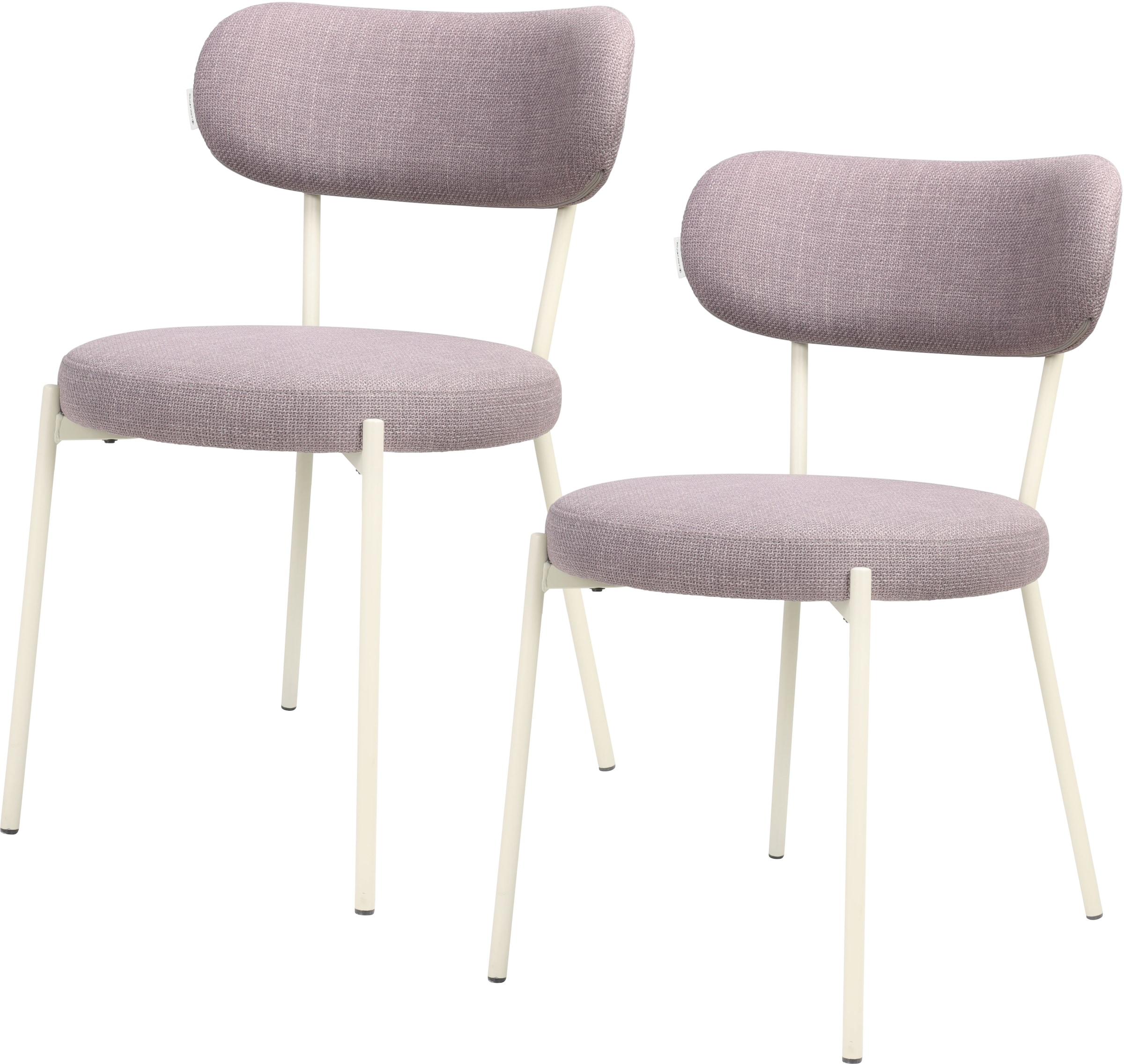 TOM TAILOR HOME 4-Fussstuhl »SOFT PAD CHAIR«, (Set), 2 St., Webstoff, Esszimmerstuhl, 4-Fussgestell, mit Rückenausschnitt