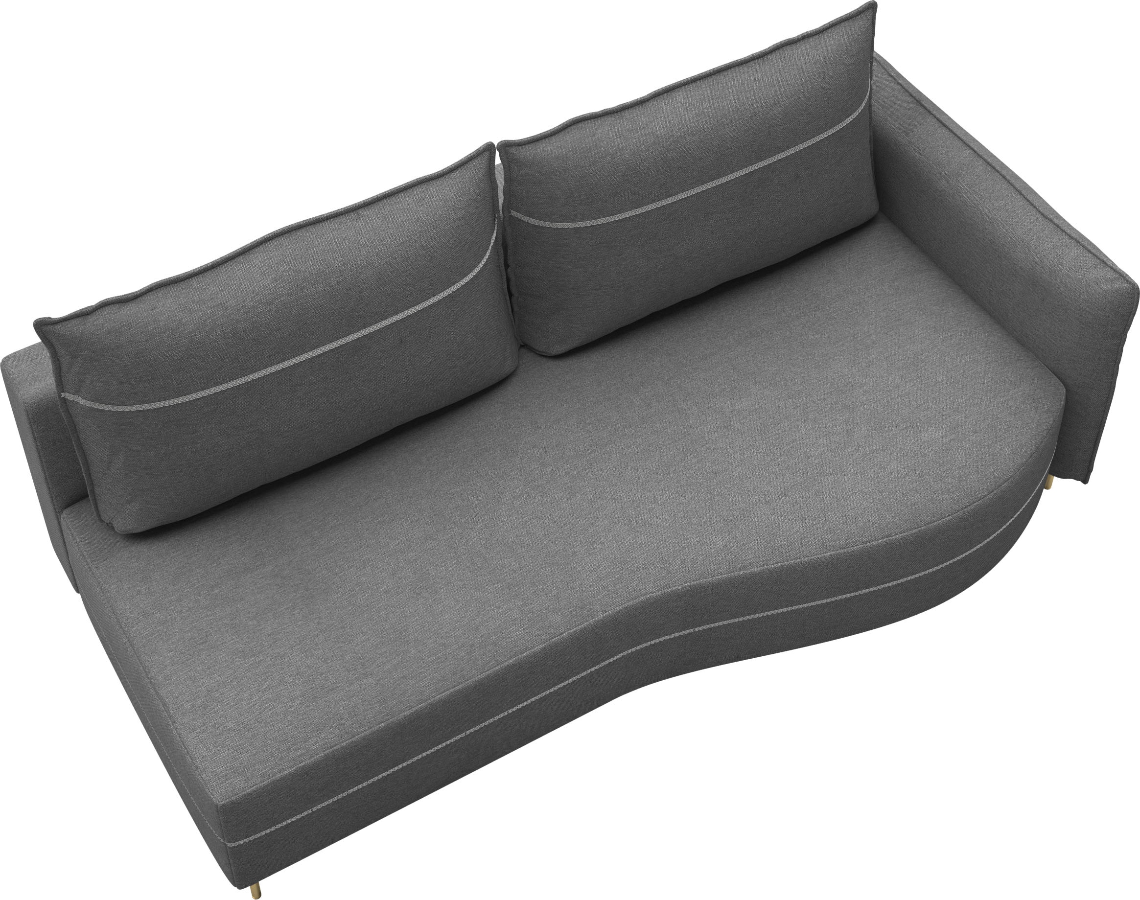 exxpo - sofa fashion Loungesofa »Ortis mit toller Kontrastnaht, Solitärmöbel, bequem, schmale Armlehne«, Schlafsofa mit Bettfunktion und Bettkasten, komfortabler Federkern