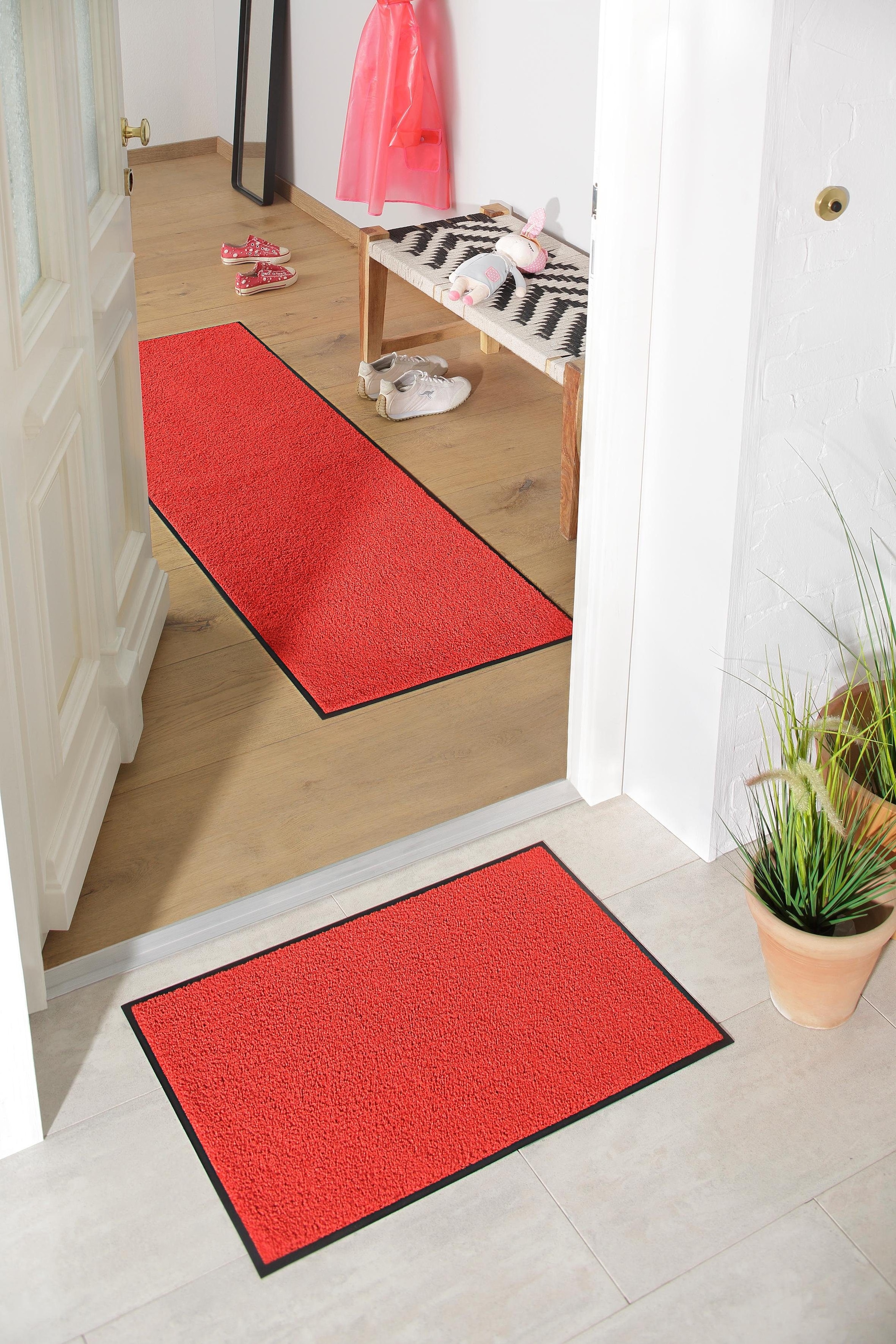 my home Fussmatte »Lavea«, rechteckig, 9 mm Höhe, Schmutzfangmatte, Uni-Farben, In- und Outdoor-Teppich, waschbar