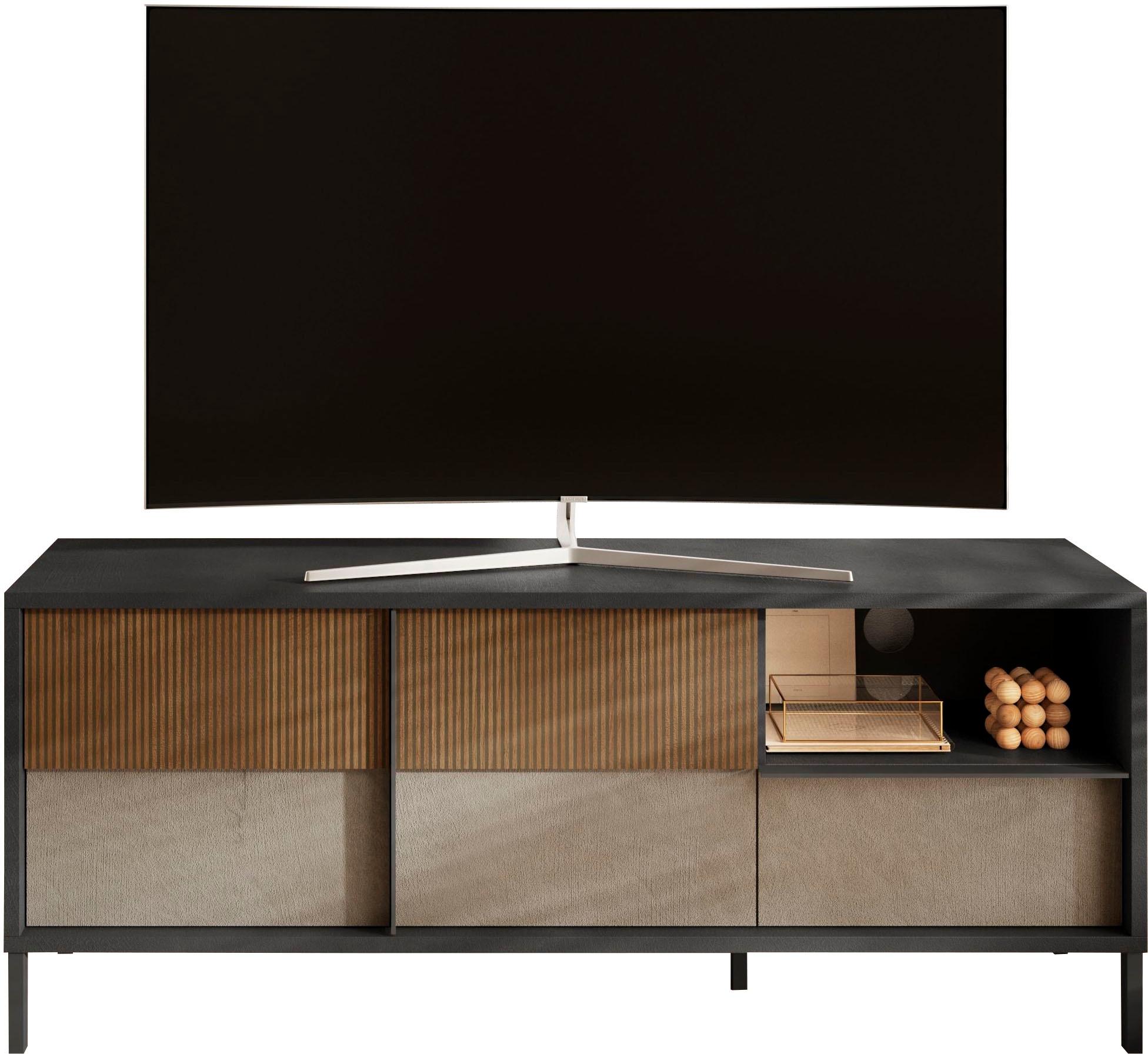 INOSIGN Lowboard »Everest Breite 156 cm, TV-Board mit 2 Türen u. 1 Schubkasten«, Fernsehtisch, TV-Schrank, Soft/Self Closing, Korpus 22 mm