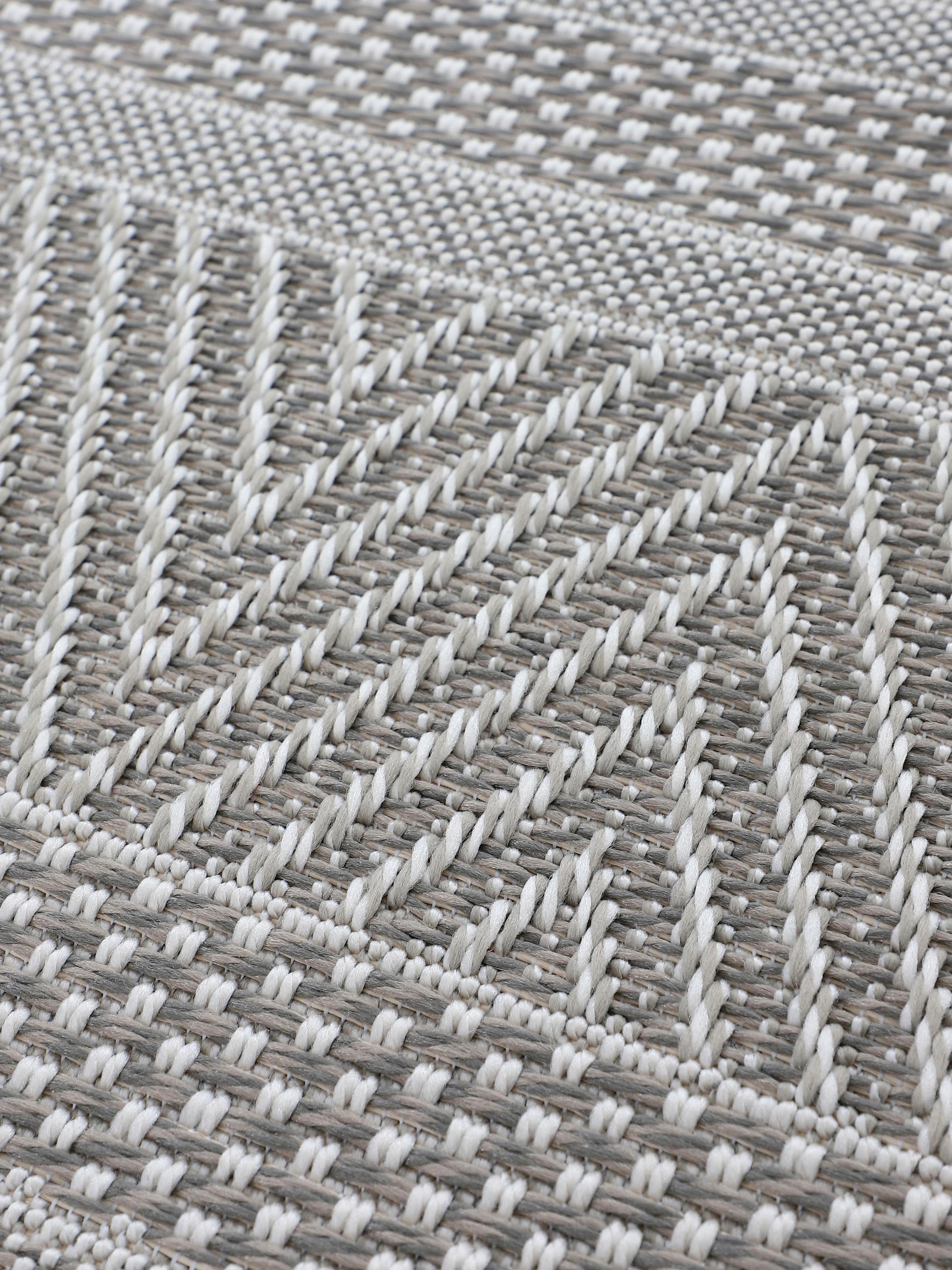 carpetfine Läufer »Boho 101«, rechteckig, 4 mm Höhe, robustes Flachgewebe, Sisal Optik, UV-beständig, Aussenbereich