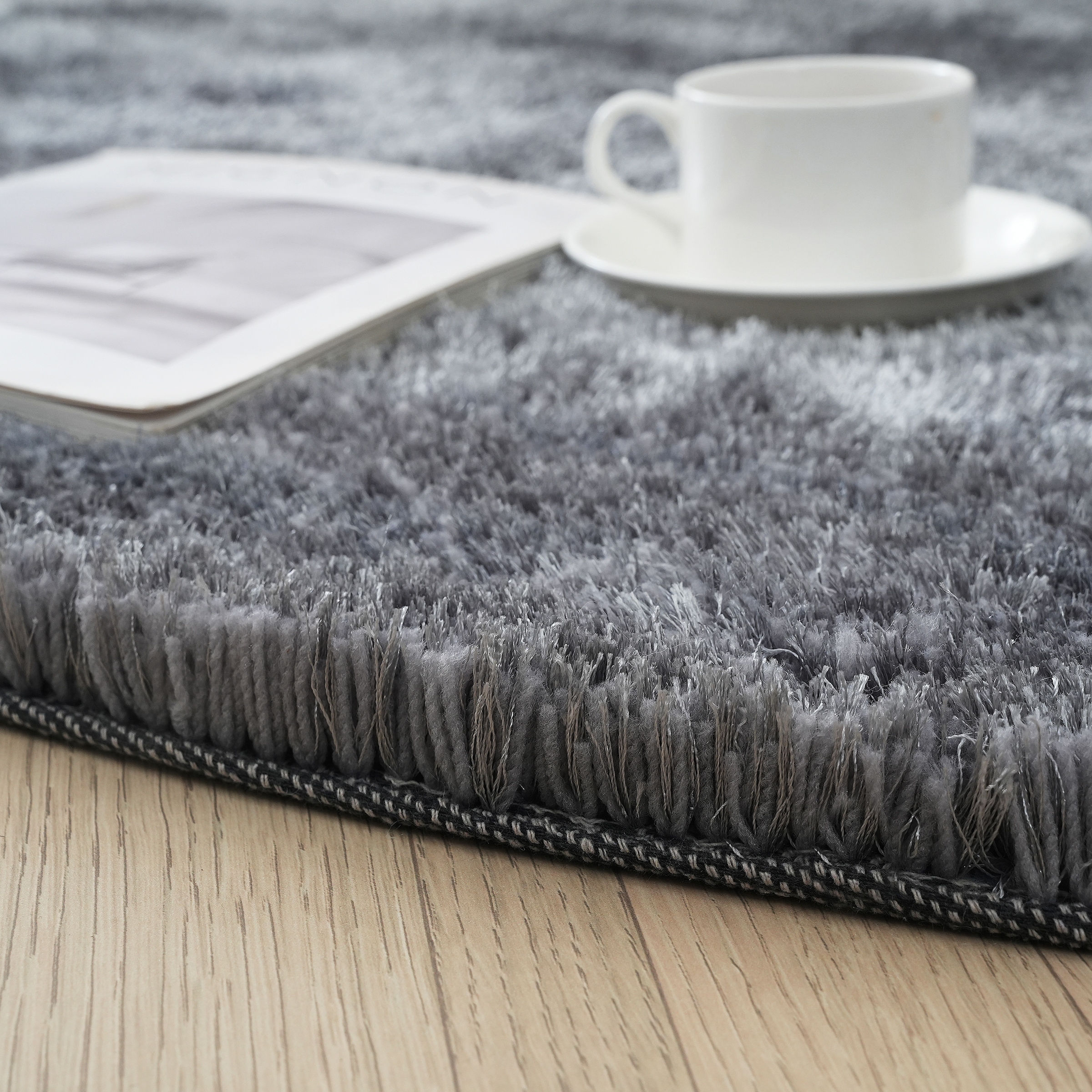 Bruno Banani Hochflor-Teppich »Dana Teppich, Kundenliebling«, rund, 30 mm Höhe, unifarben, Mikrofaser Teppiche, Wohnzimmer, Schlafzimmer, Esszimmer