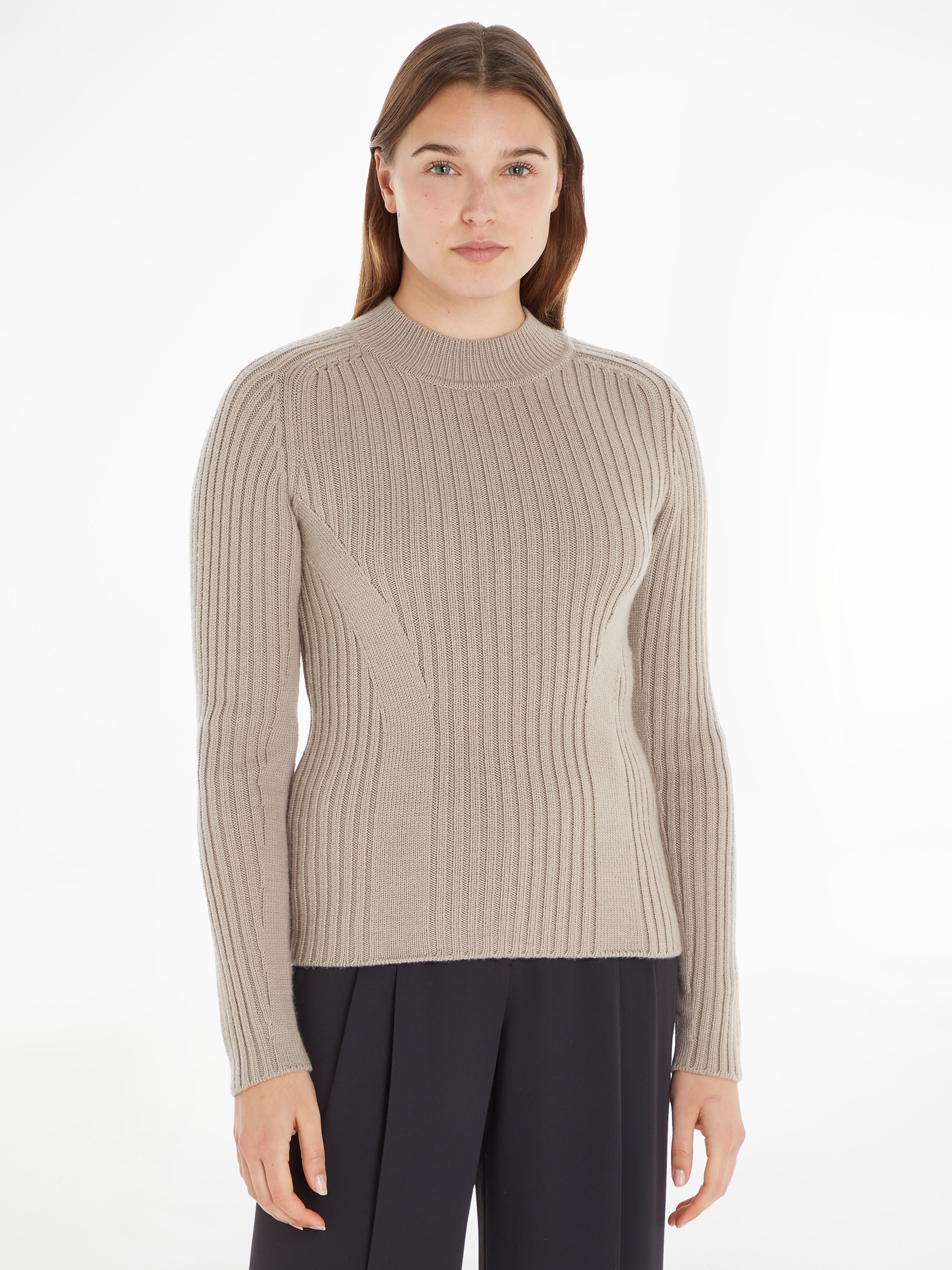 Strickpullover »SOFT WOOL RIB MOCKNECK SWEATER«