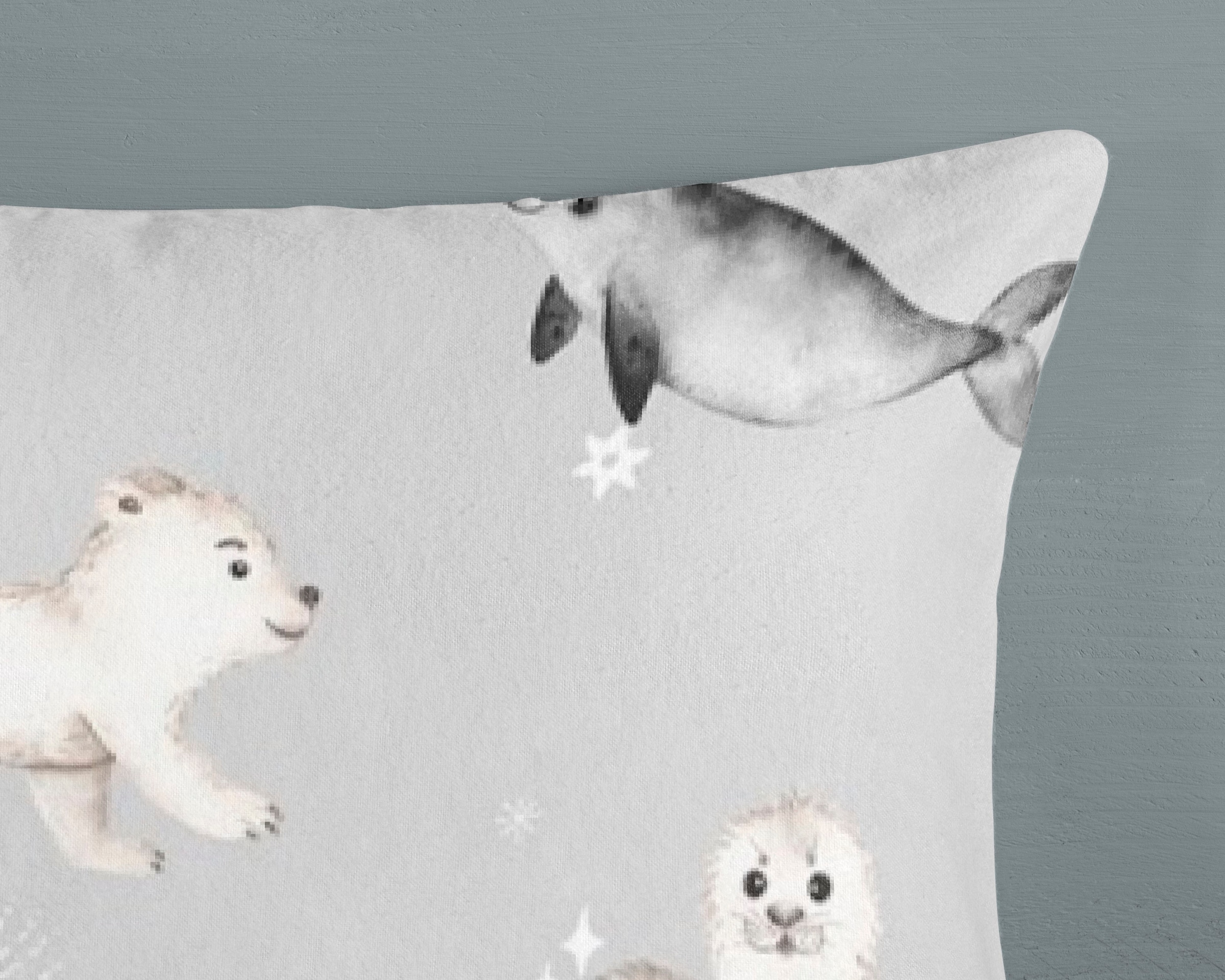 good morning Kinderbettwäsche »Cira«, Biber, 135x200, Warm, Weich, Wende, Reissverschluss, Kind, Winter, Grau
