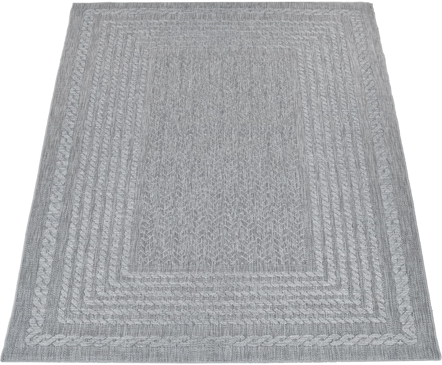 Paco Home Teppich »Liege geeignet rechteckig, mit 390«, Flachgewebe, | Optik, bestellen melierte Sisal Jelmoli-Versand Outdoor Bordüre, online