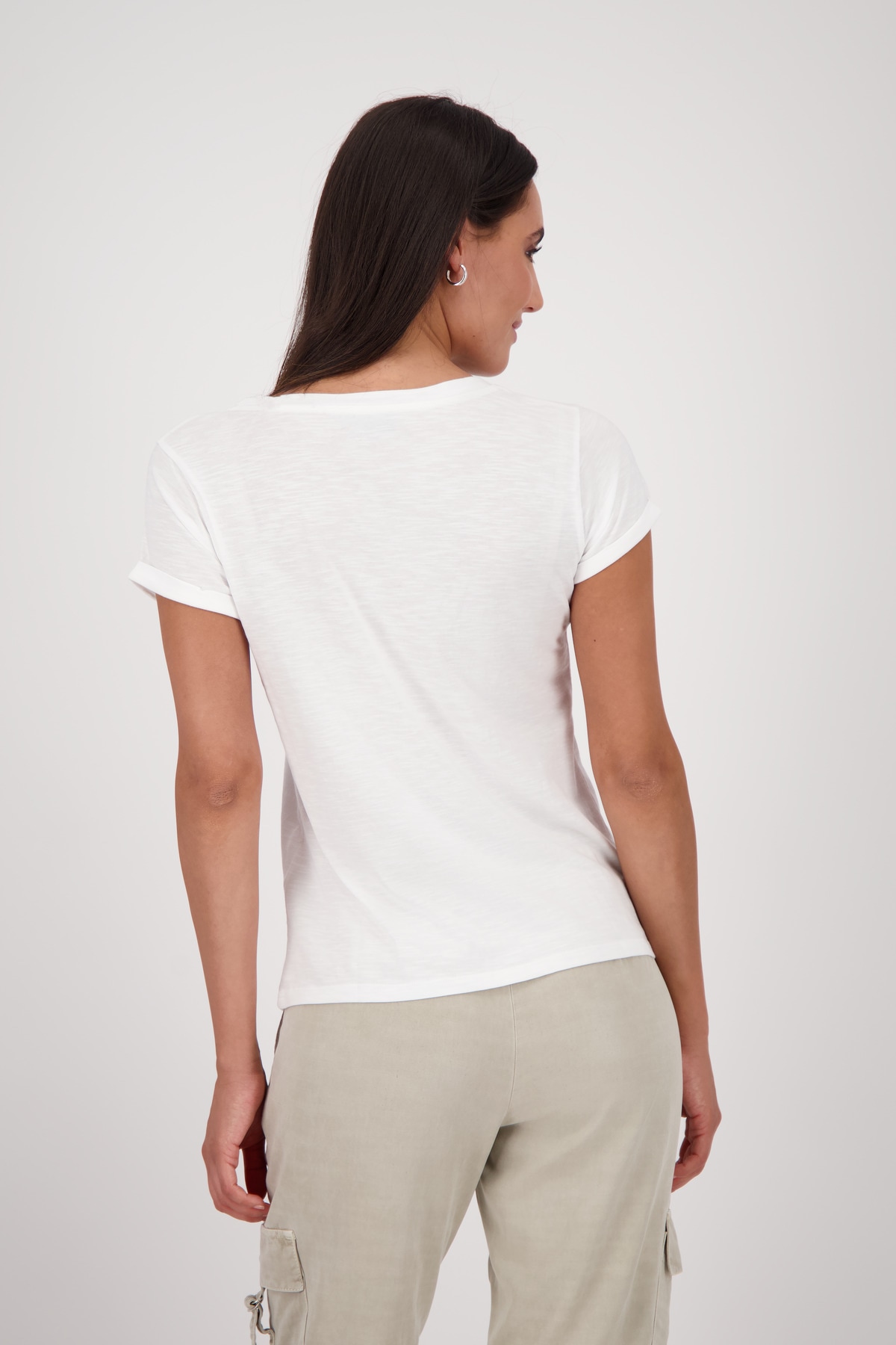 Monari Rundhalsshirt, mit Frontprint und Glitzernieten