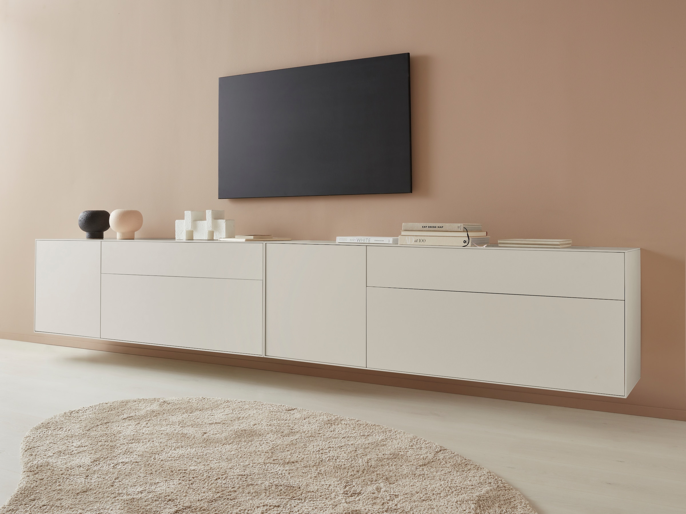 LeGer Home by Lena Gercke Lowboard »Essentials«, Breite: 167 cm, MDF lackiert, Push-to-open-Funktion