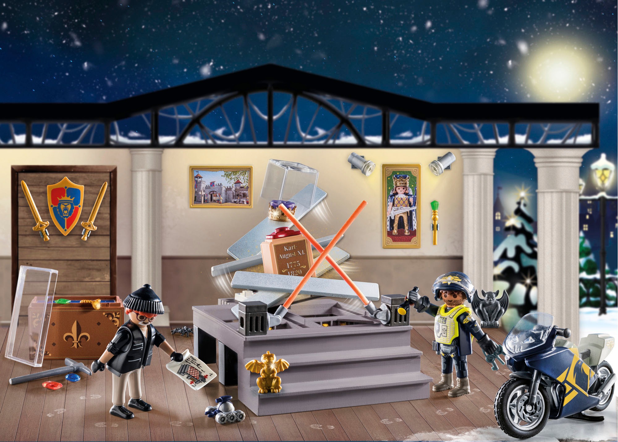Playmobil® Spielzeug-Adventskalender »Spielbausteine, Polizei Museumsdiebstahl (71347)«, ab 4 Jahren, City Action