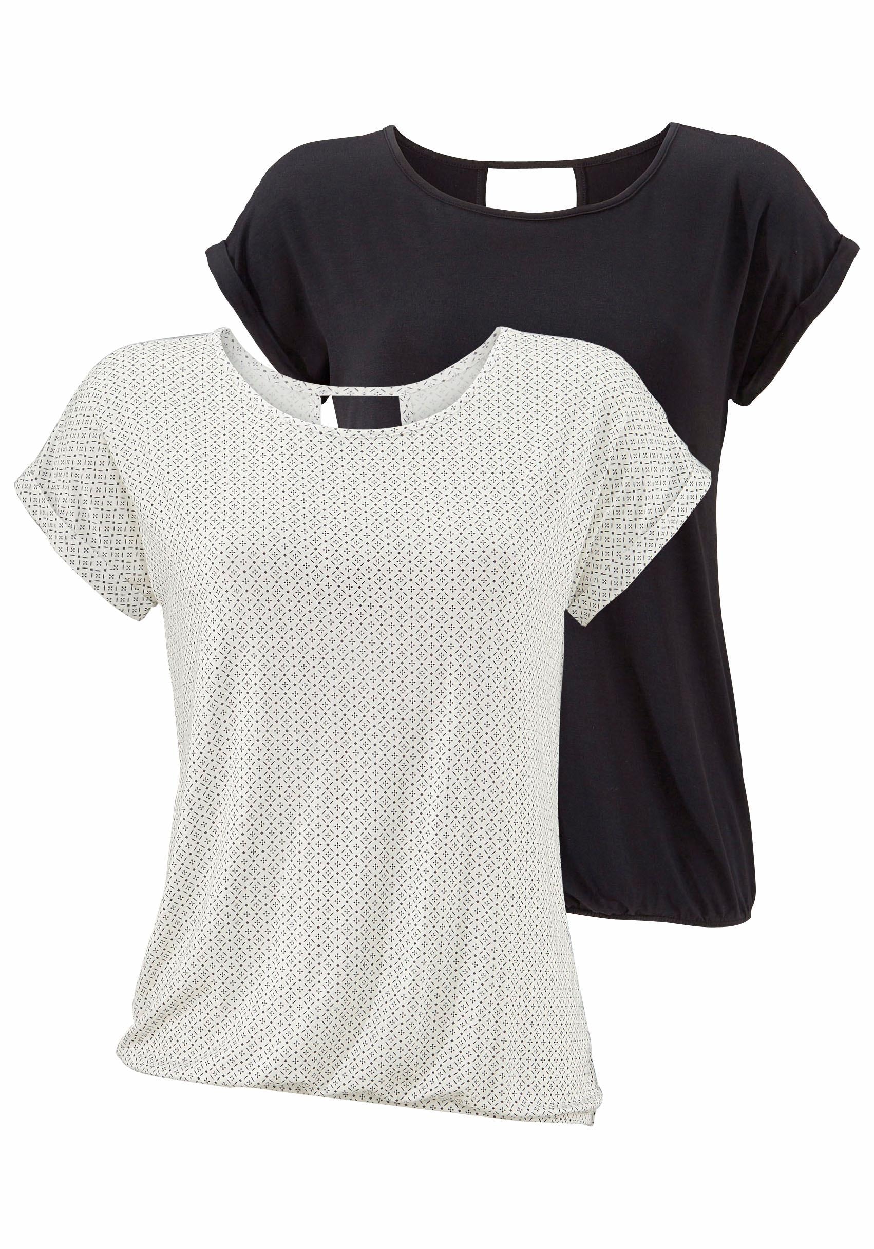 LASCANA T-Shirt, mit modischem Cut-out im Nacken