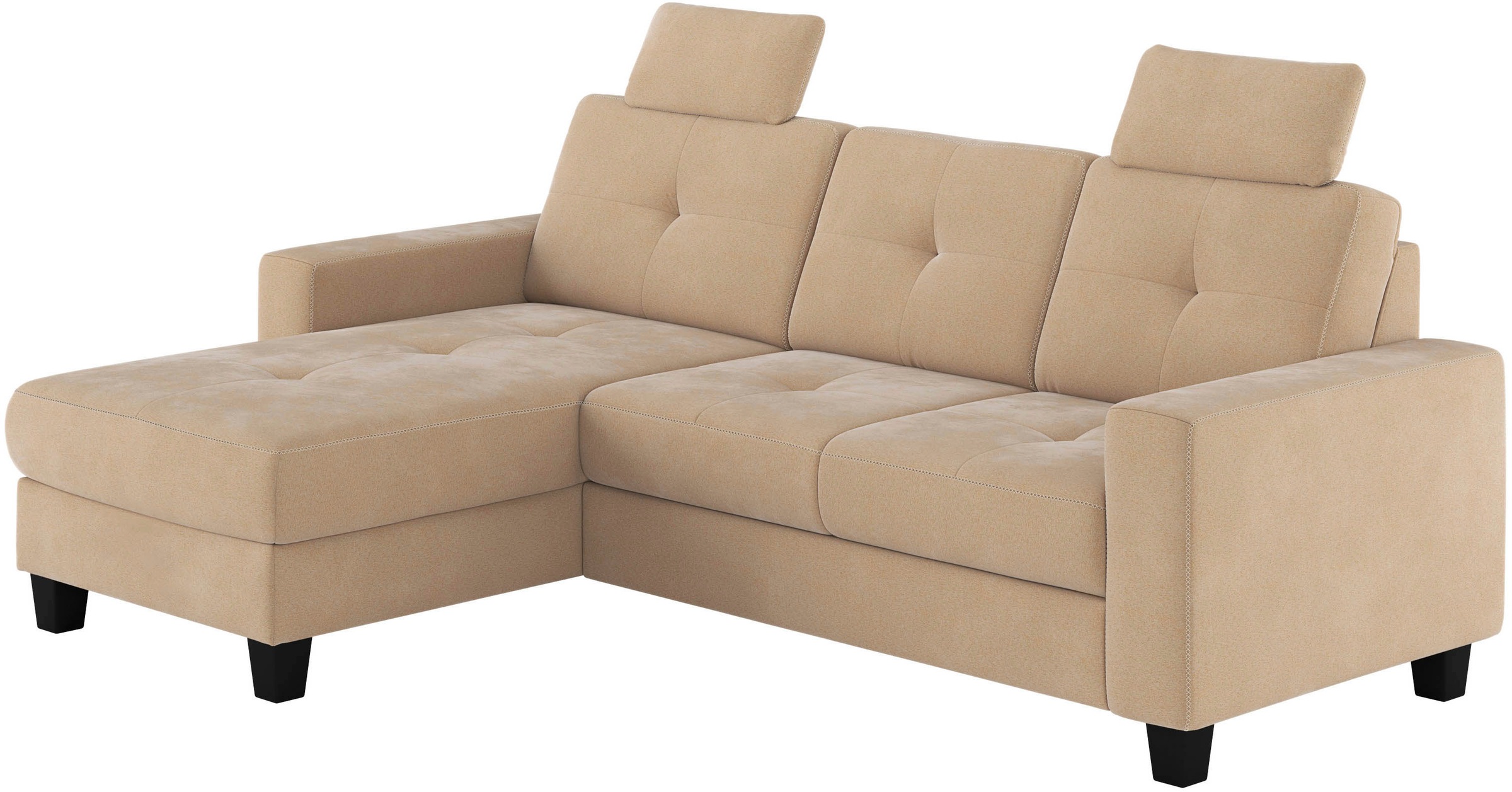 Places of Style Ecksofa »Varese«, wahlweise mit Bettfunktion und Bettkasten