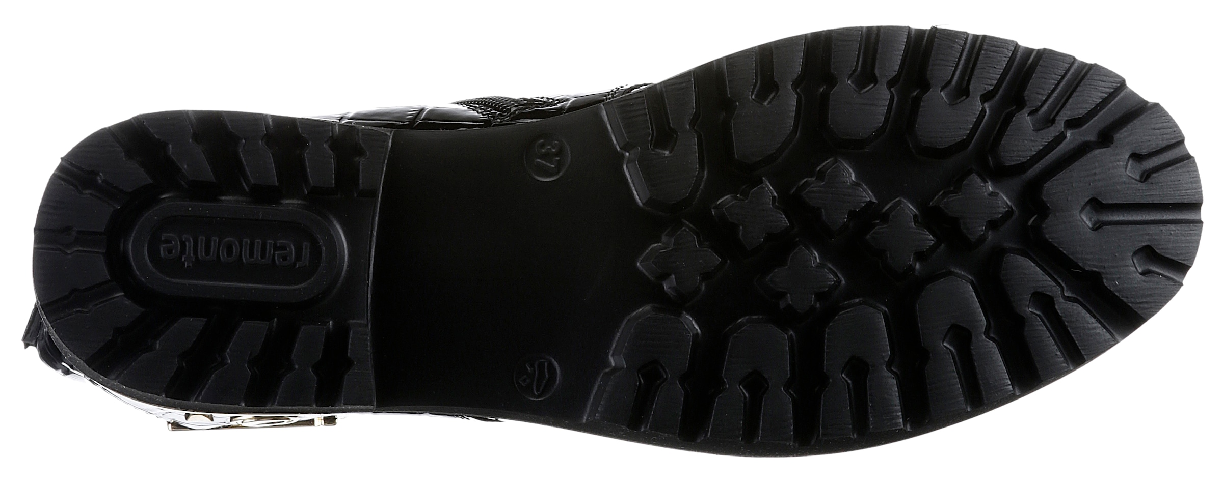 Remonte Schnürstiefelette, Blockabsatz, Schnürboots im Kroko-Look, Innenreissverschluss
