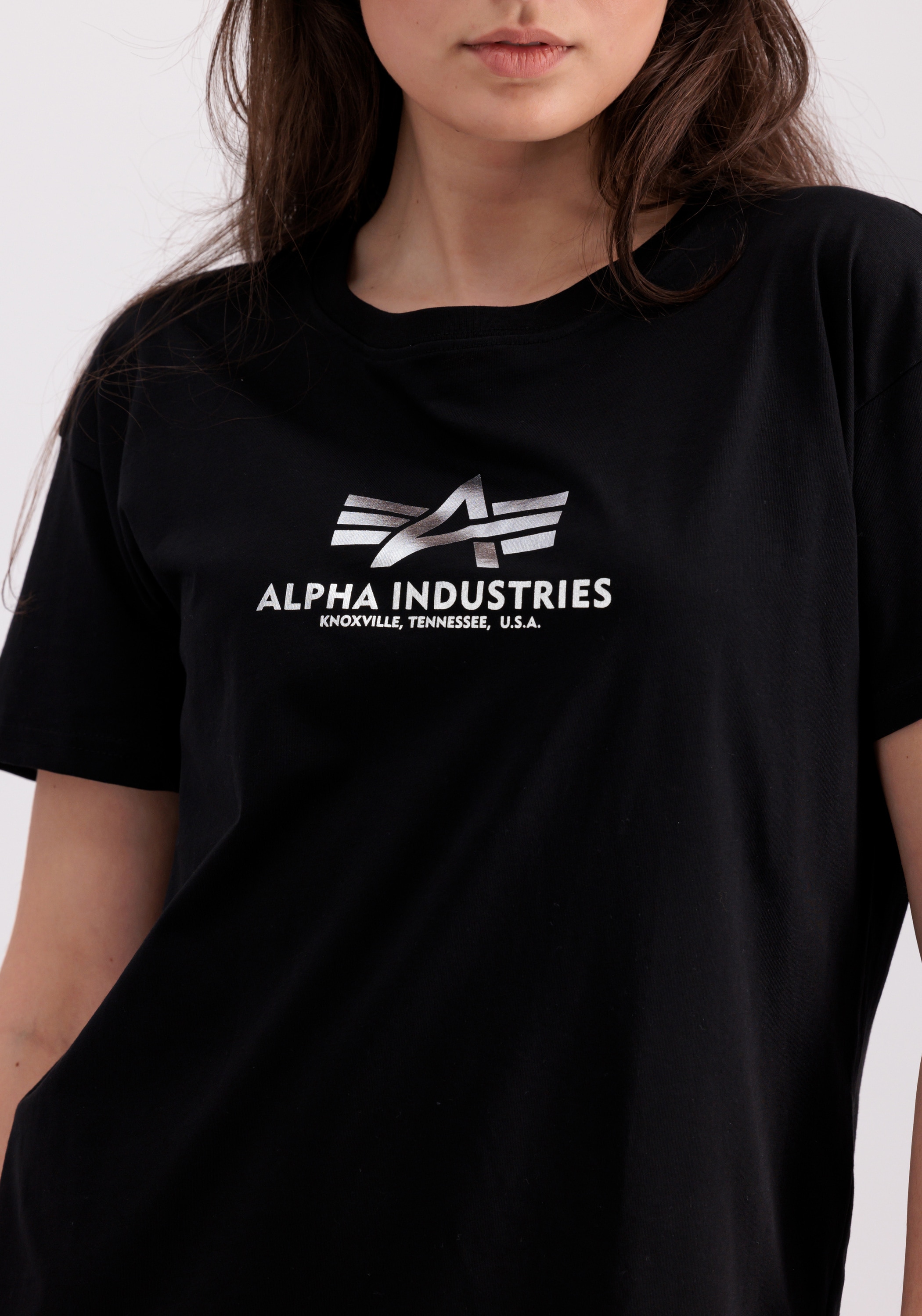 Alpha Industries T-Shirt »Alpha Industries Women - T-Shirts Basic T Long  Foil Print Wmn« online shoppen bei Jelmoli-Versand Schweiz