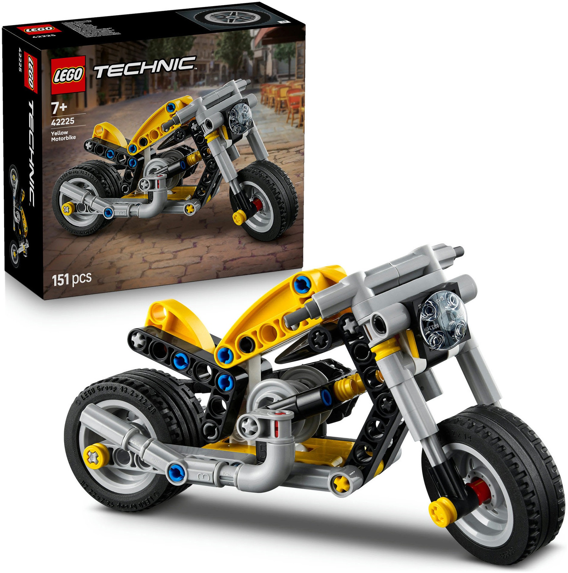 LEGO Konstruktionsspielsteine "Gelbes Motorrad (42225), LEGO Technic"