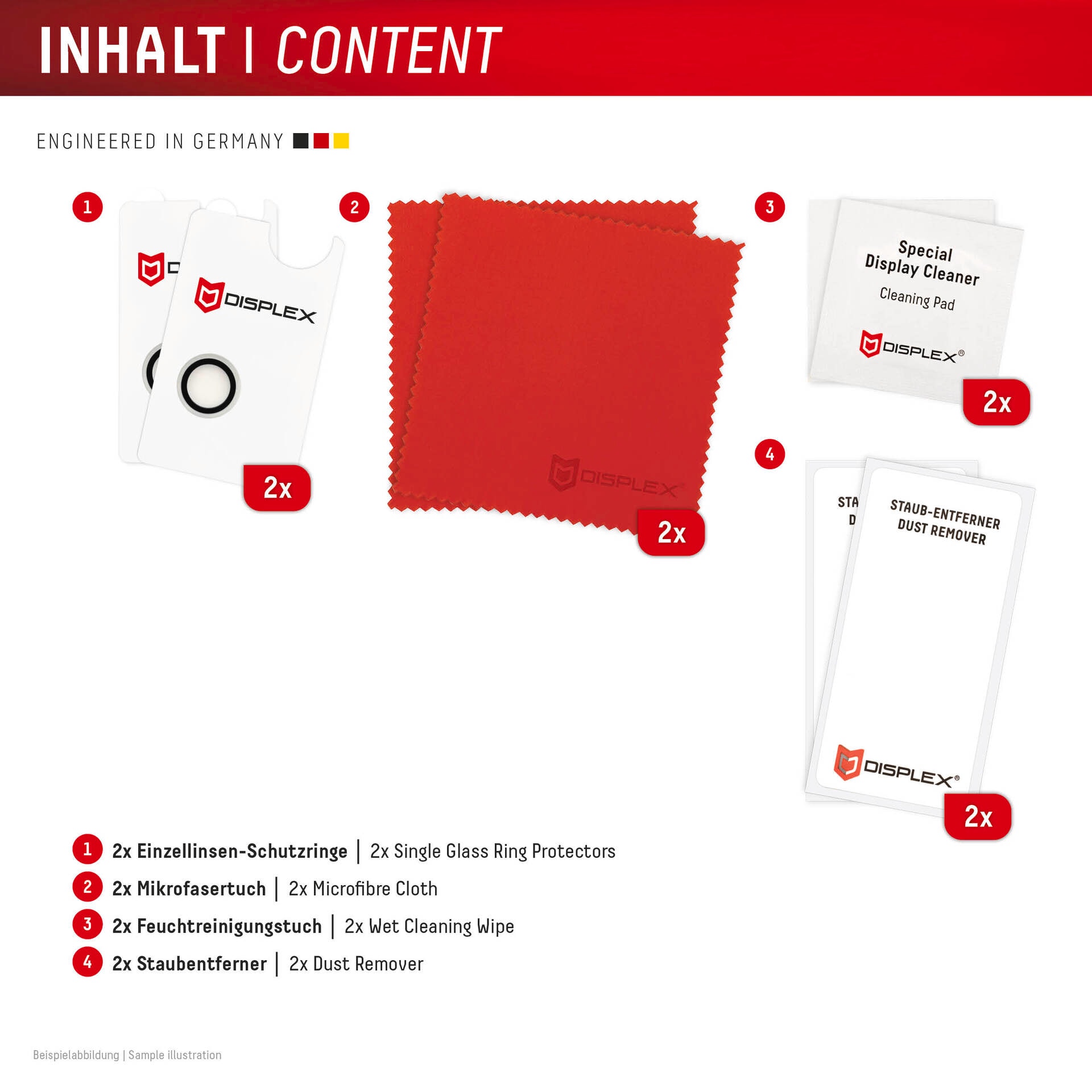 Displex Kameraschutzglas »Camera Lens Glass Single Glass Ring Protector«, für Apple iPhone 16e, (Packung, 2x Einzellinsen-Schutzringe), Objektivschutz, Kameraschutz, kratz- & stossfest