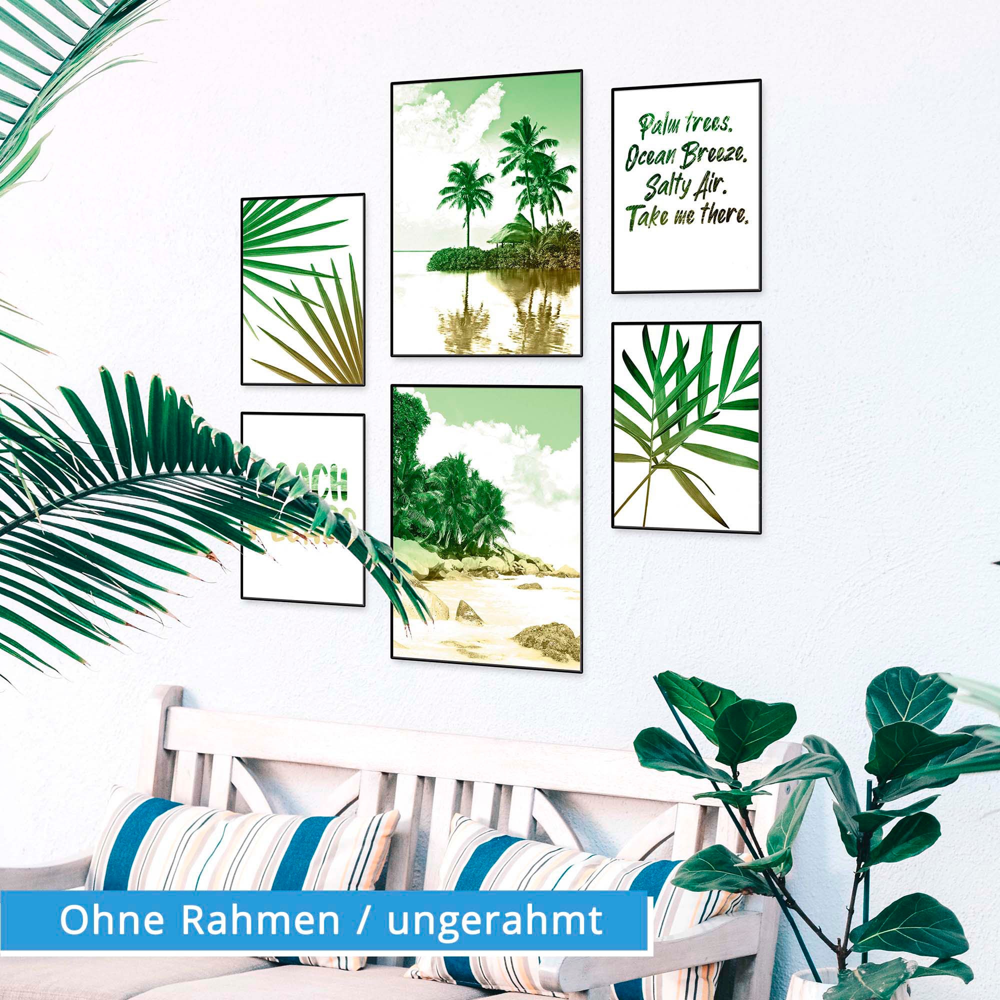 Poster Wandposter | Poster, St.), & »Palmen, online (6 bestellen Wandbild, Bild, Artland Bäume, Jelmoli-Versand Strand Meer«,