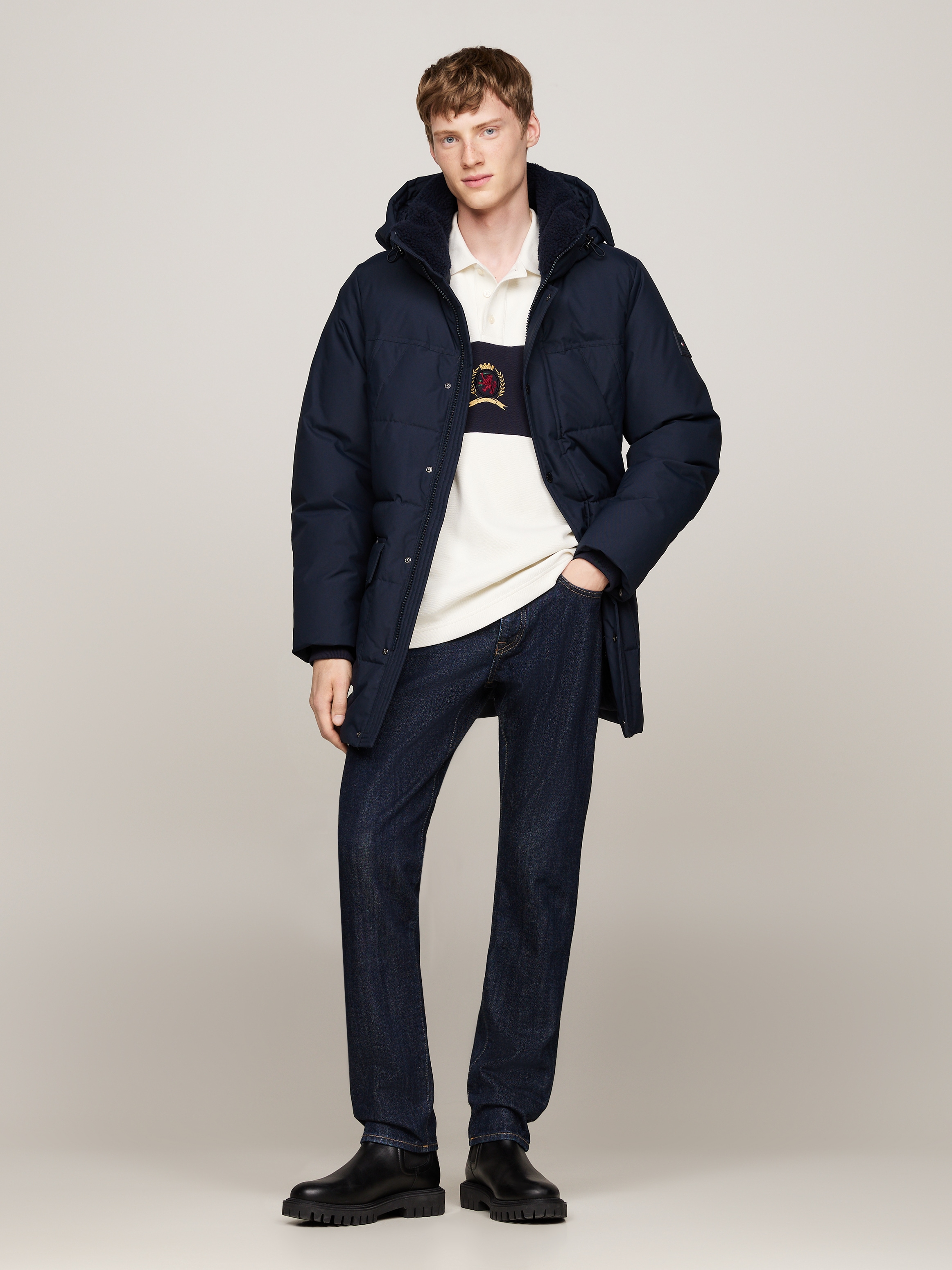 Tommy Hilfiger Parka »ROCKIE UTILITY PARKA«, mit Kapuze, hoch geschlossen, Stehakragen mit Fellimitat