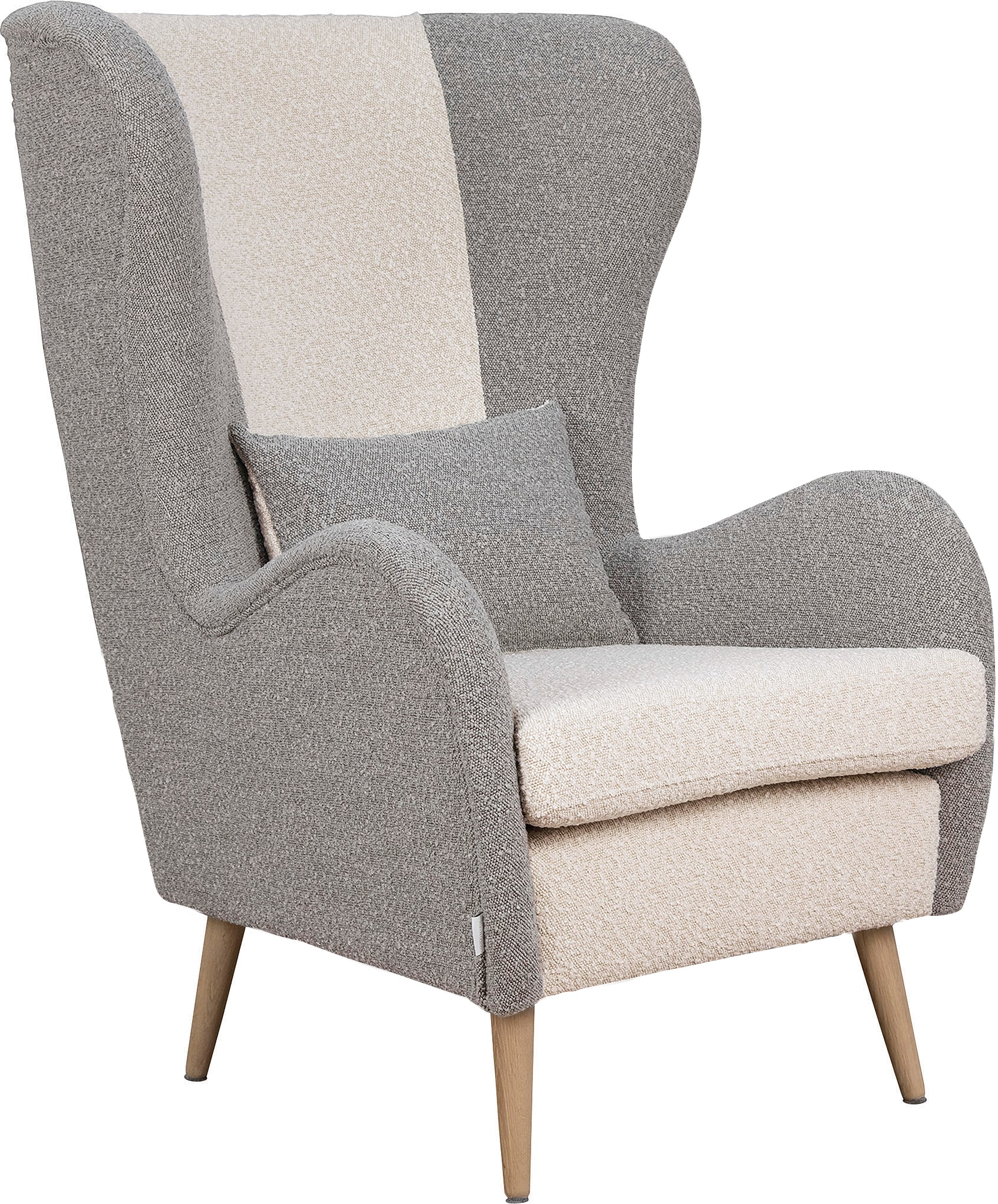 Guido Maria Kretschmer Home&Living Sessel »Salla Bezug Bouclé oder Struktur fein, Ohrensessel«, wahlweise mit oder ohne Hocker; grosser Sessel: Masse B/T/H: 78/94/118cm