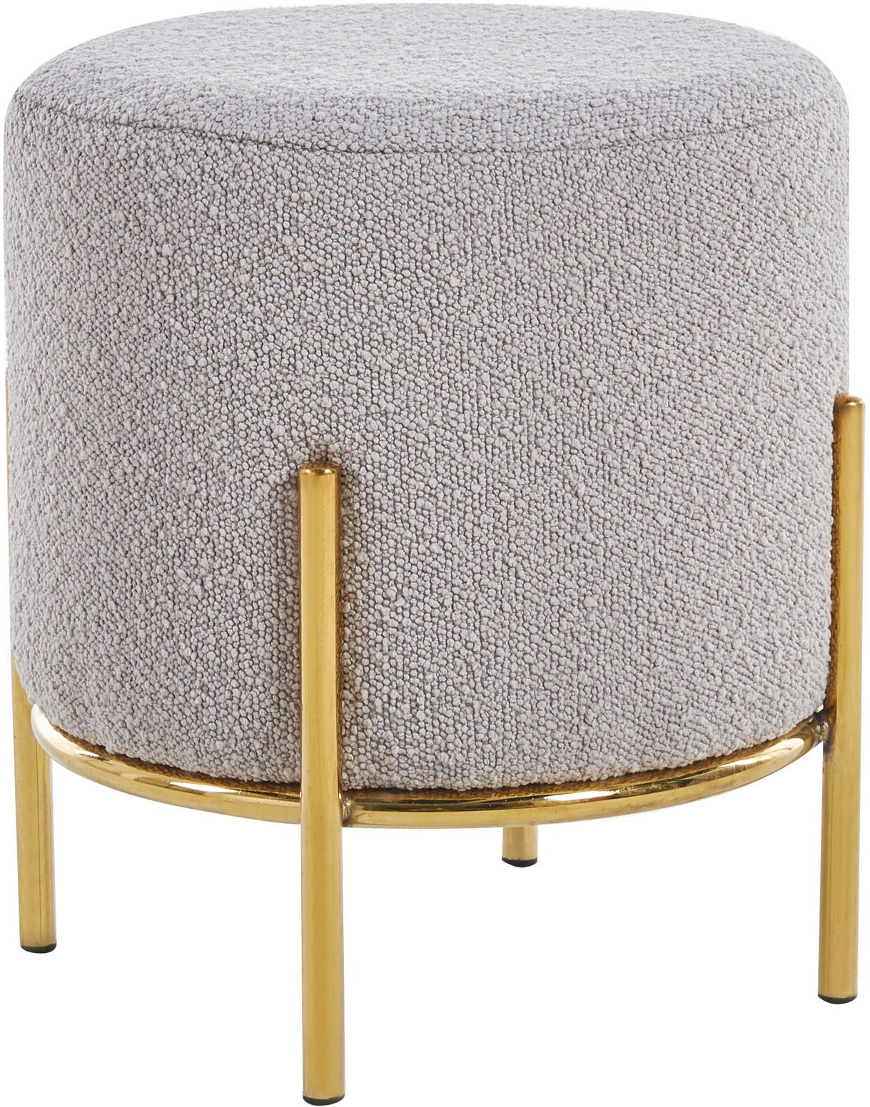 SalesFever Polsterhocker »Komfortabler Polsterhocker«, mit Design-Gestell aus goldfarbenem Metall