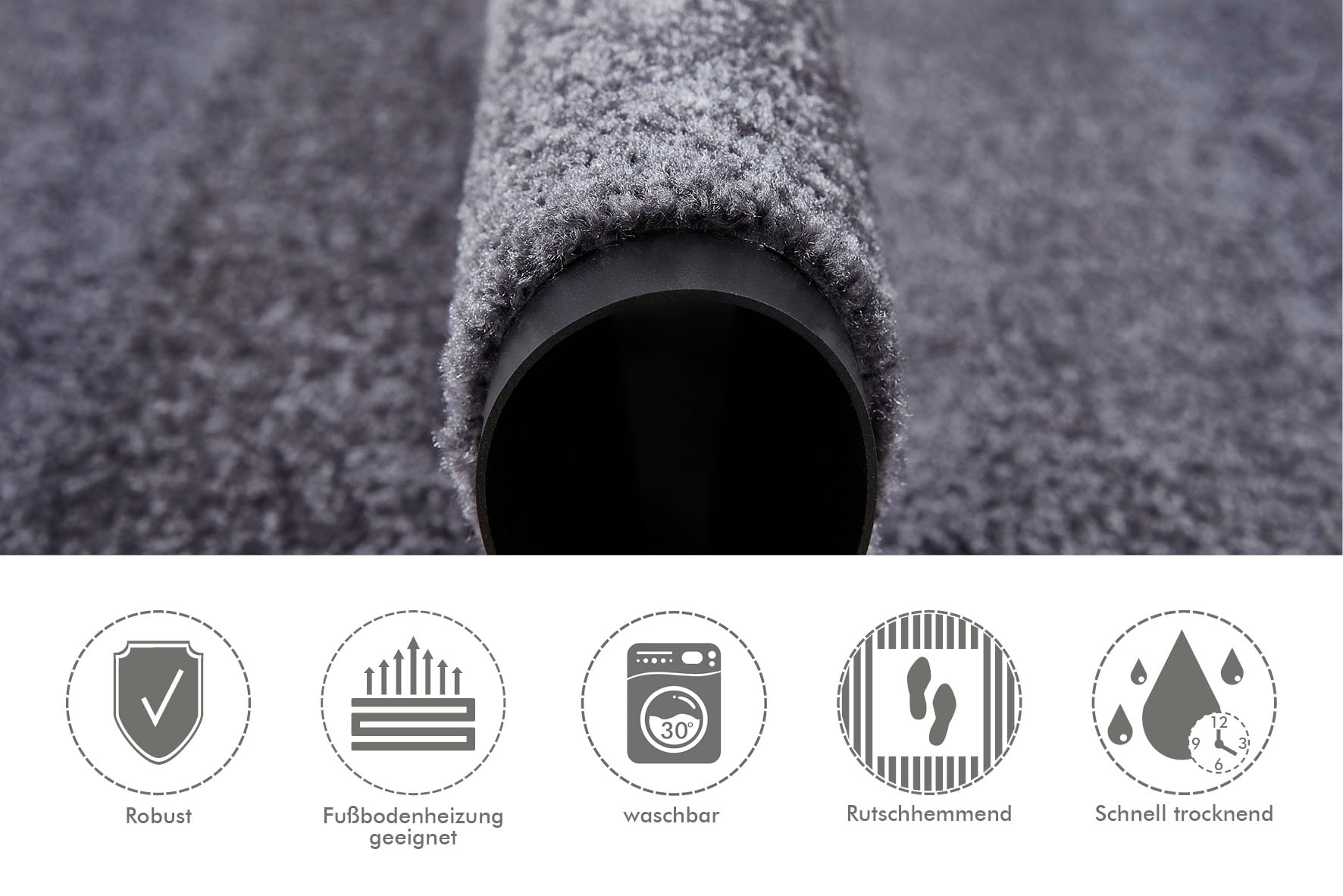 Andiamo Fussmatte »Super Wash & Clean, Made in Belgium«, rechteckig, 7 mm Höhe, Schmutzfangmatte, Uni Farben, rutschhemmend, waschbar