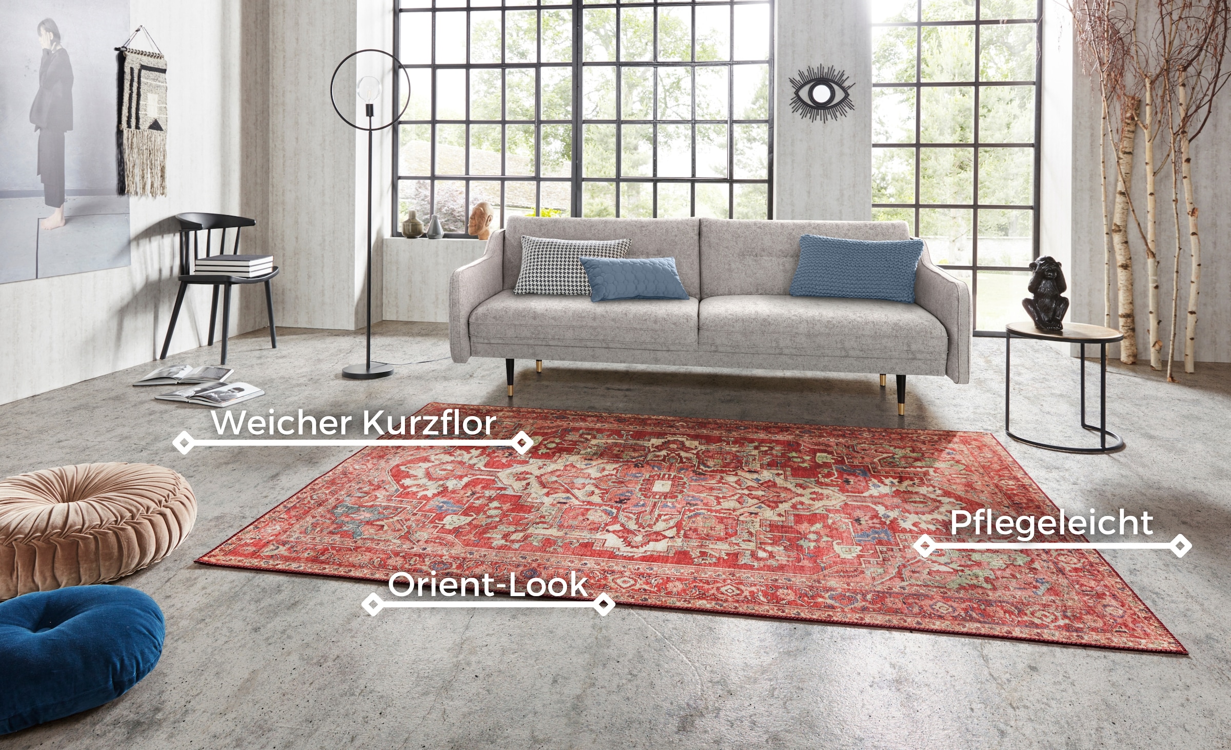 HANSE Home Teppich »Leta«, rechteckig, 5 mm Höhe, Orientalisch, Läufer, Kurzflor, Wohnzimmer, Schlafzimmer, Esszimmer