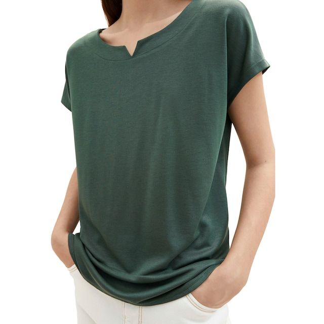 TOM TAILOR kaufen online Jelmoli-Versand raffiniertem T-Shirt, Ausschnittschlitz Schweiz mit bei