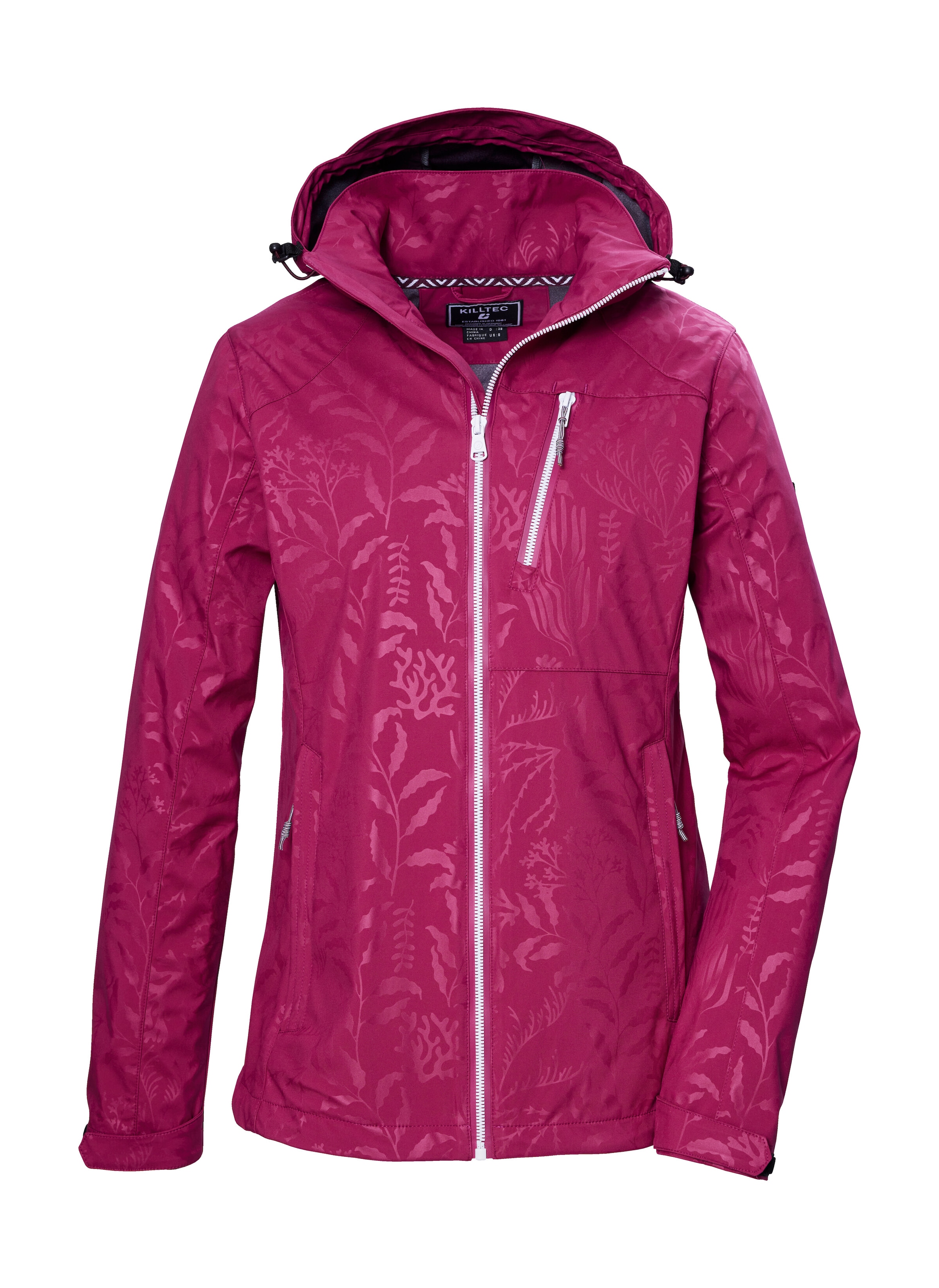 Killtec Softshelljacke »KOS 122 WMN SFTSHLL JCKT FLORAL«, Softshelljacke: Wind- und wasserdicht, atmungsaktiv, Kapuze abzippbar