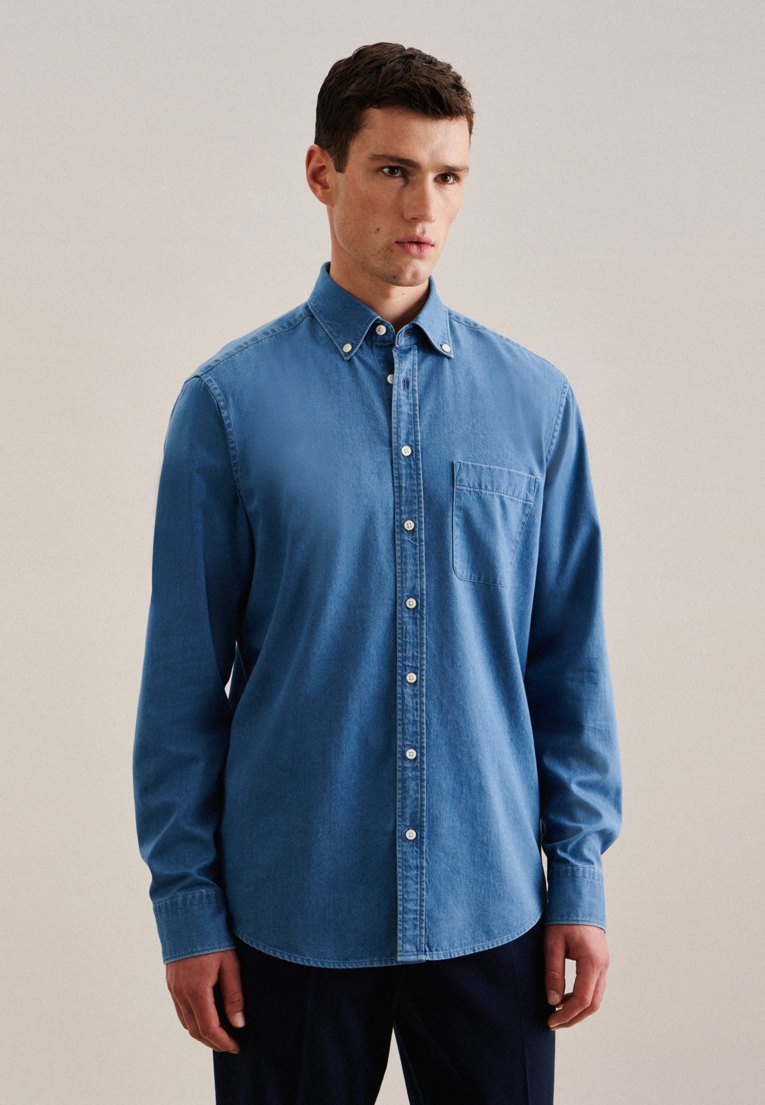 seidensticker Businesshemd »Schwarze Rose« Regular 1/1 Button-Down-Kragen Uni