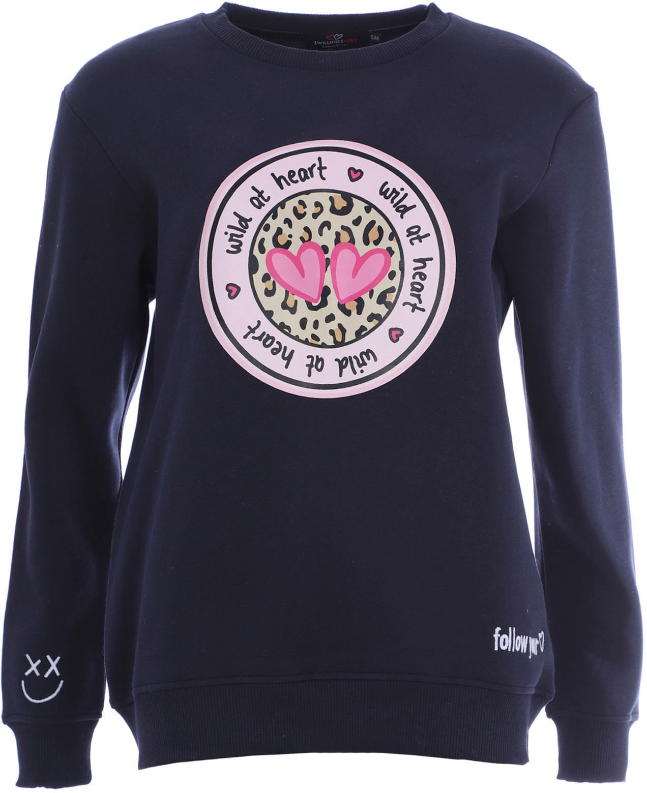 Sweatshirt, mit "Wild at Heart"- Druck und gestickten Details