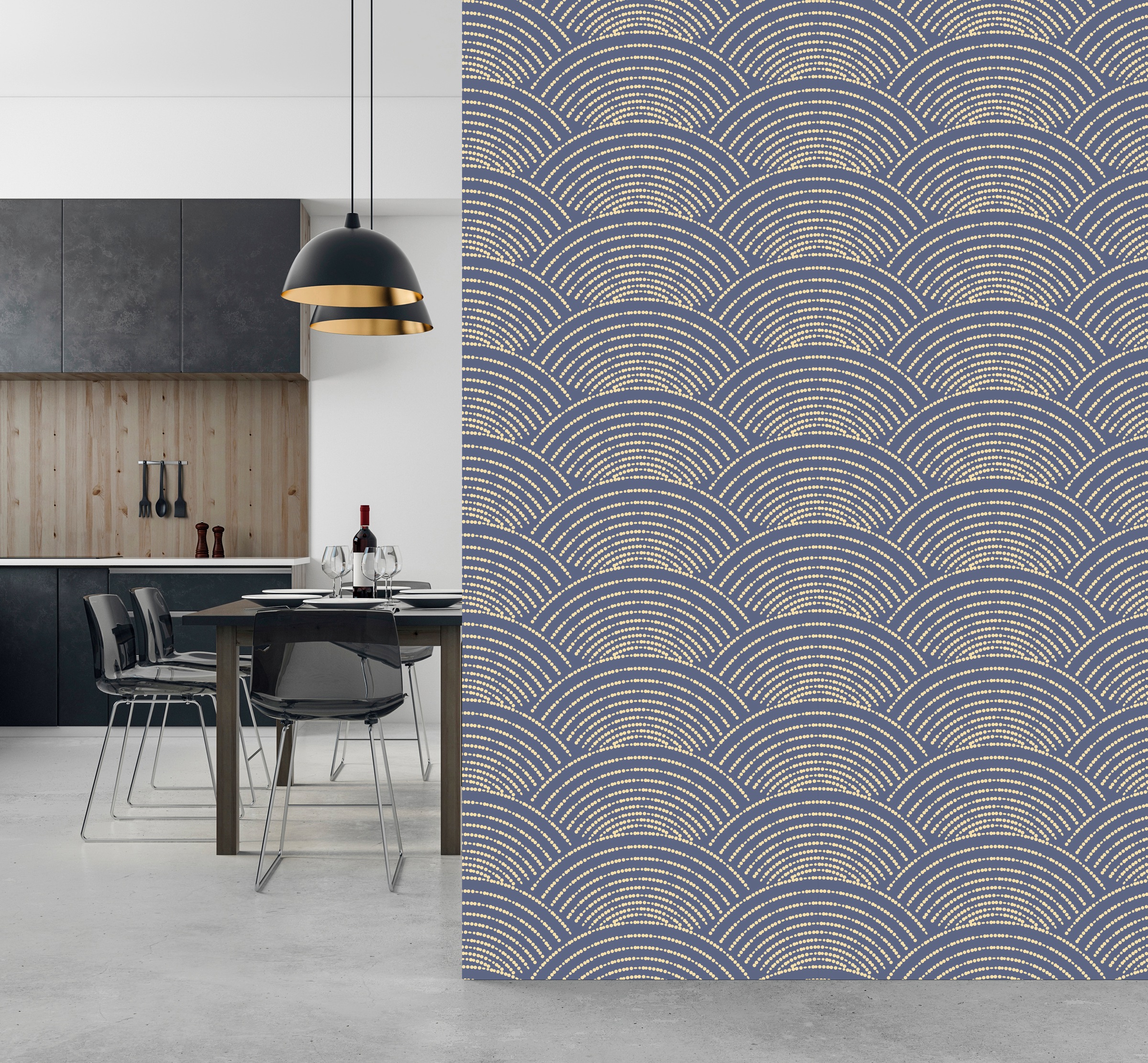 queence Vinyltapete »Noemi«, gemustert-Farbverlauf-bedruckt-abstrakt, 90x250cm, selbstklebend, kinderleichte Anbringung, Sticker