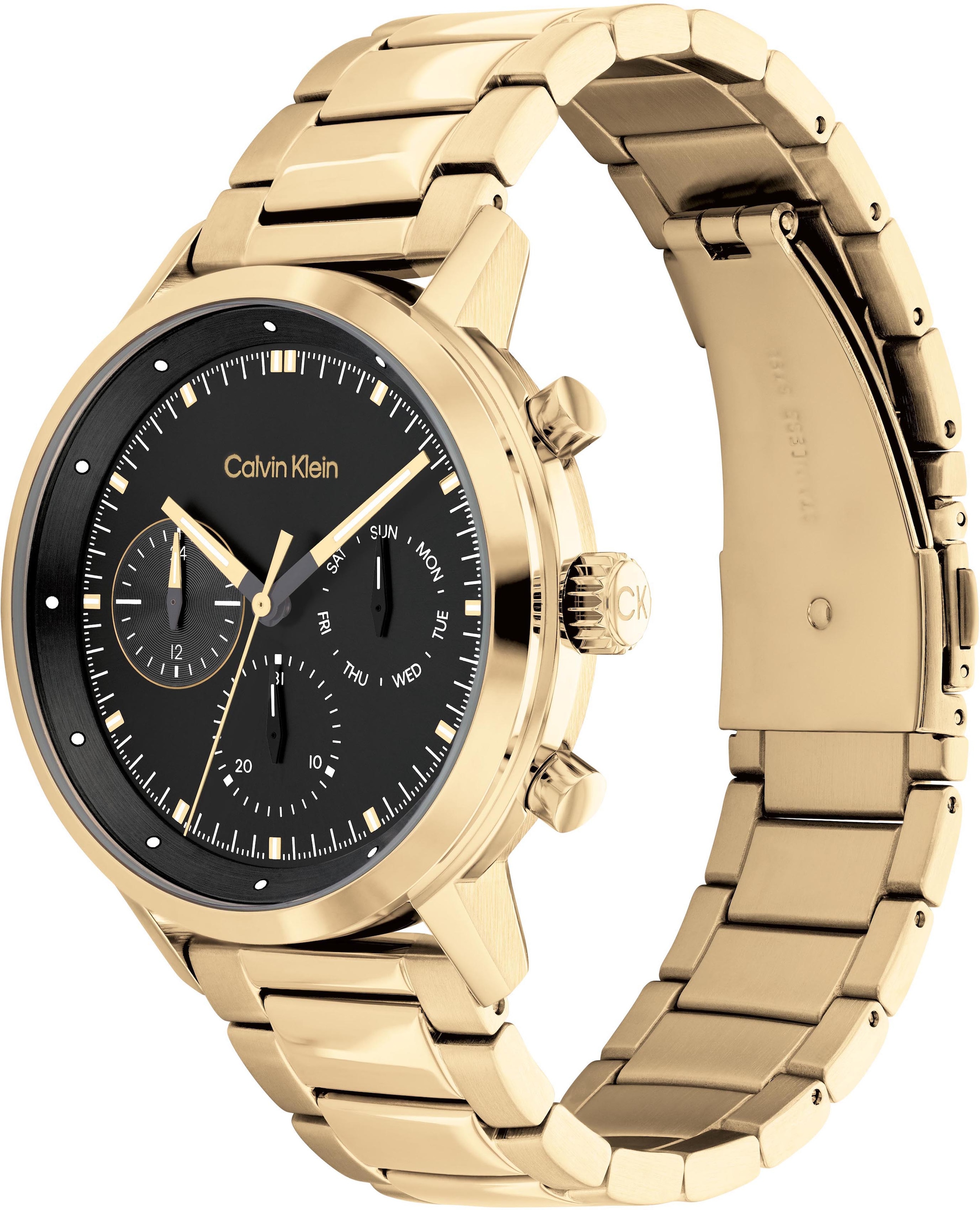 Calvin Klein Multifunktionsuhr »Gauge, 25200065«, Quarzuhr, Armbanduhr, Herrenuhr, Datum, IP-Beschichtung