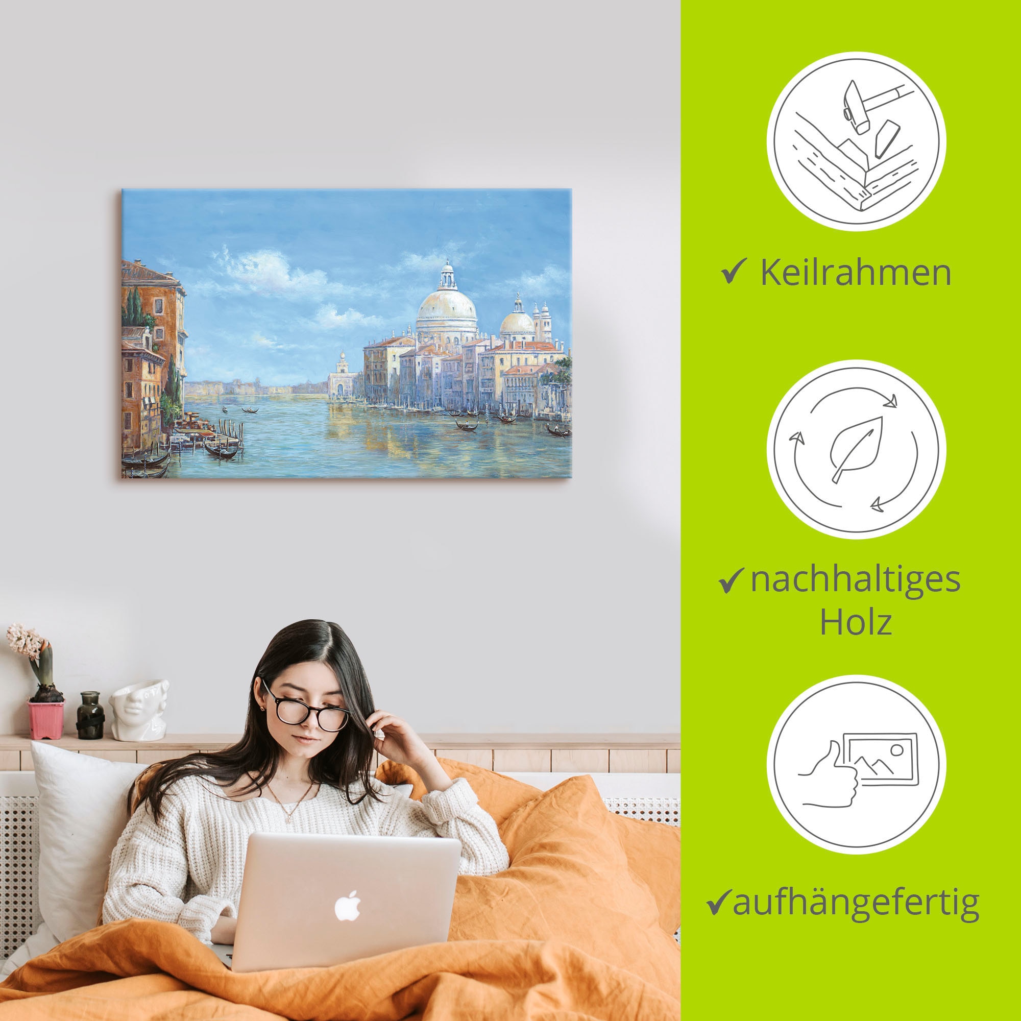 Artland Wandbild »Venedig«, Europa, (1 St.), als Leinwandbild, Poster, Wandaufkleber in verschied. Grössen