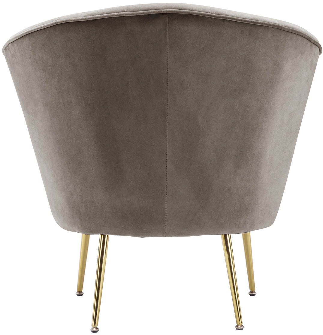 Kayoom Sessel »Loulan 125, gemütlicher Cocktail-Sessel, edler Samtbezug«, (1 St.), Cocktail-Sessel, Rückenlehne mit Ziernaht, Metallbeine in Goldfarben