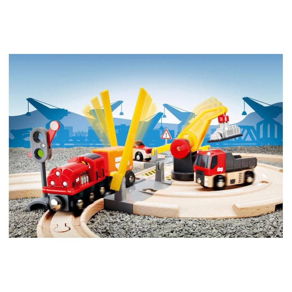 BRIO® Spielzeugeisenbahn-Erweiterung »Brio WORLD Strassen & Schienen Kran Set«, (Set)