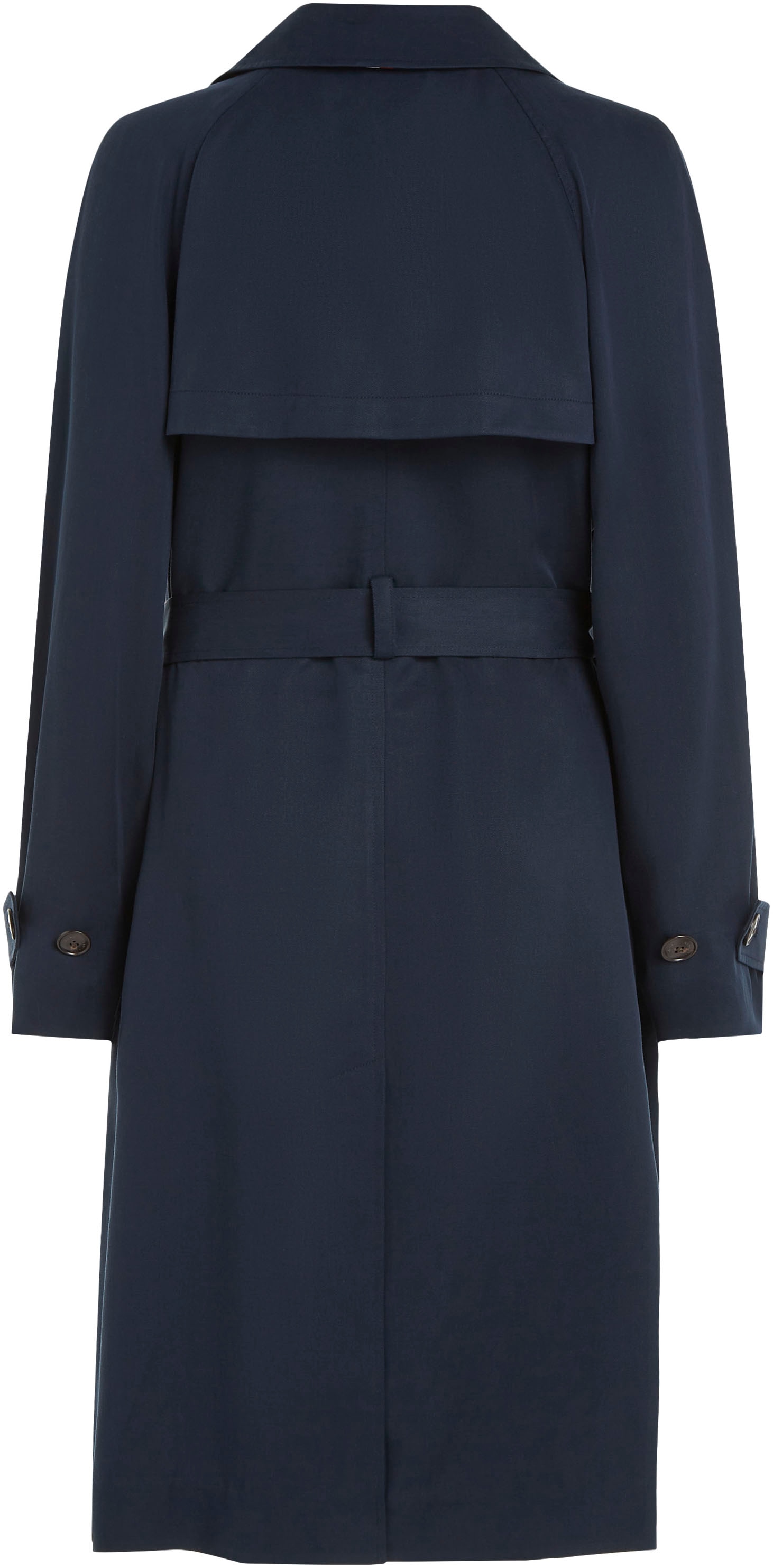 Tommy Hilfiger Trenchcoat »TENCEL BLEND FLUID TRENCH«, mit Metalllabel