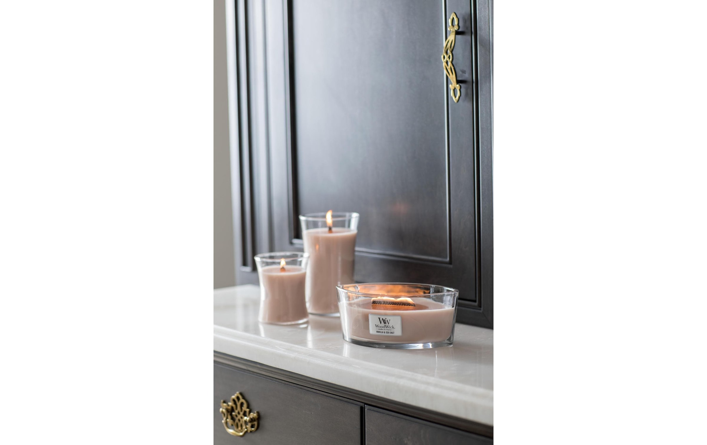 Woodwick Duftkerze »Vanilla & Sea Salt«