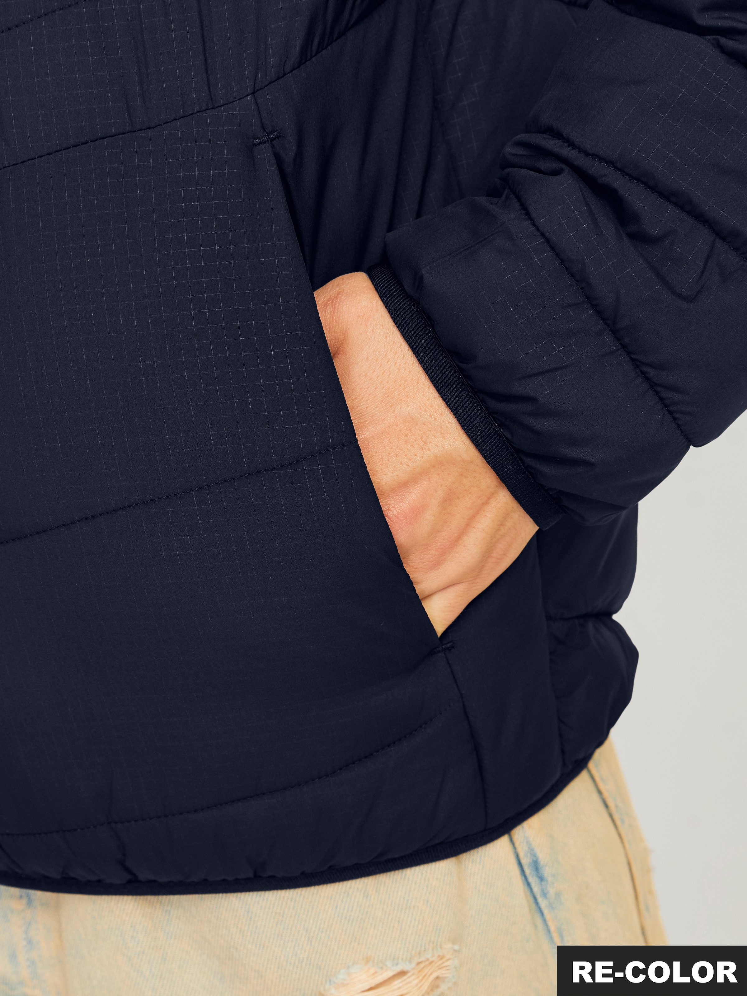 Jack & Jones Steppjacke »JJESTATE PACKABLE PUFFER COLLAR NOOS«, ohne Kapuze