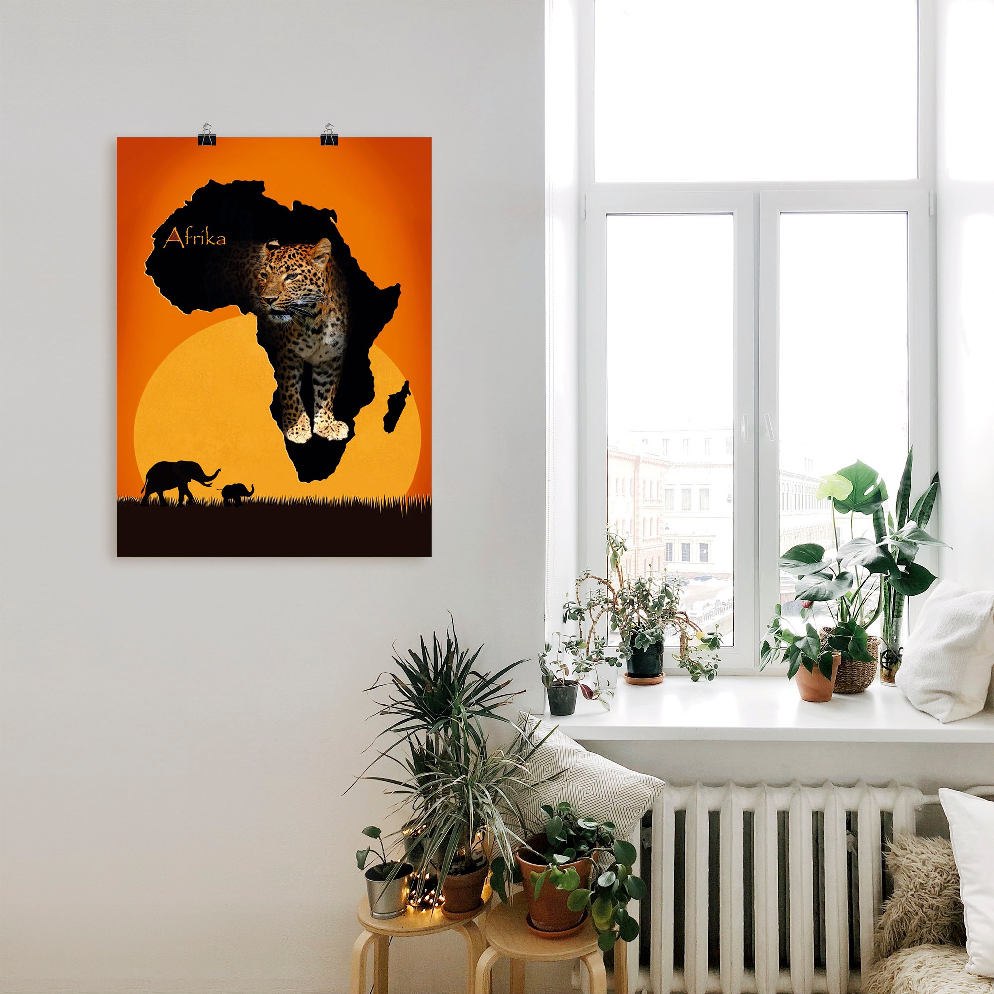 Artland Wandbild »Afrika der schwarze Kontinent«, Wildtiere, (1 St.), als Leinwandbild, Poster, Wandaufkleber in verschied. Grössen
