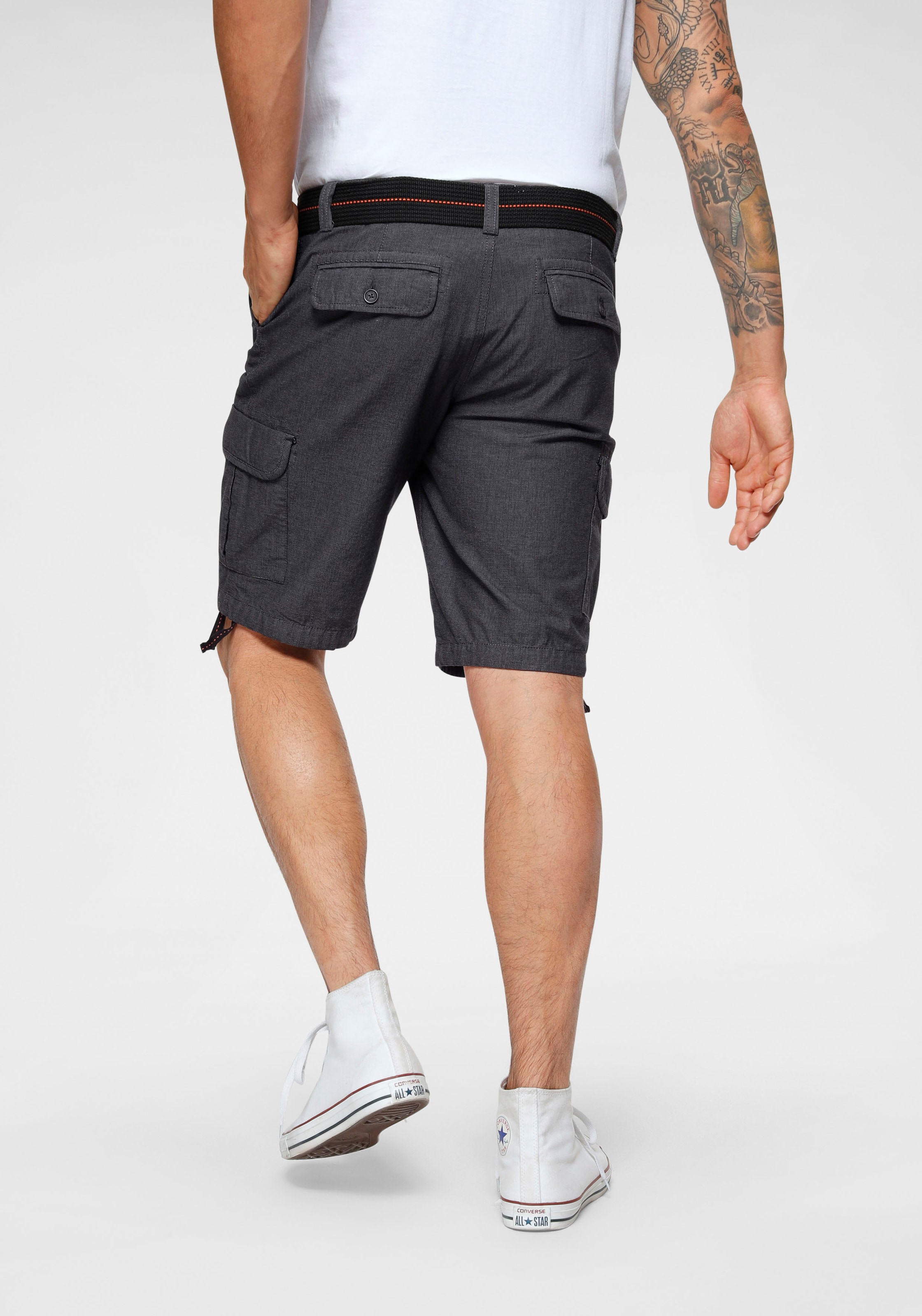 Bruno Banani Cargoshorts, (Set, 2 tlg., mit abnehmbarem Gürtel), mit modischer Struktur