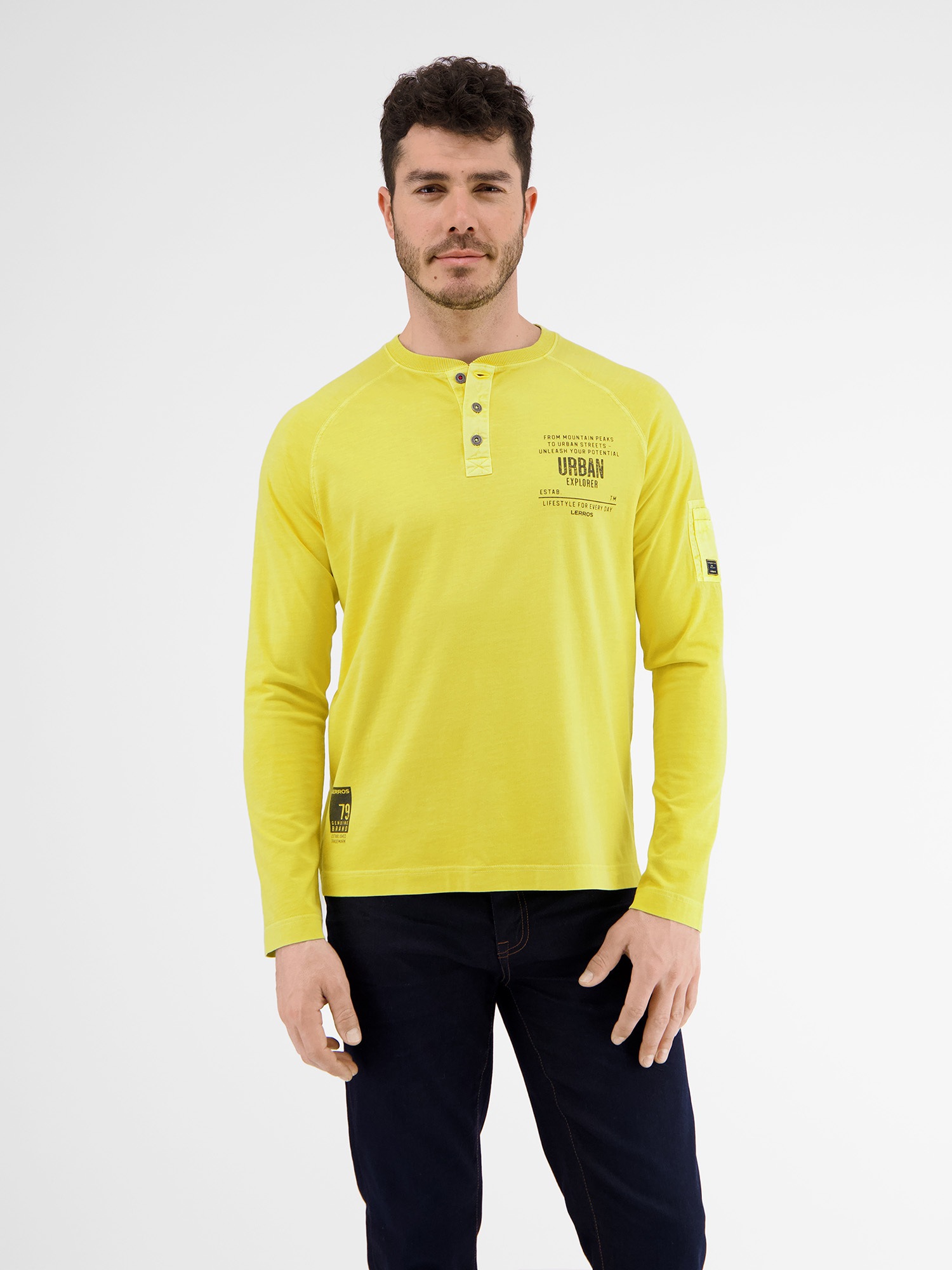 LERROS Langarmshirt »LERROS Longsleeve mit Serafinokragen«