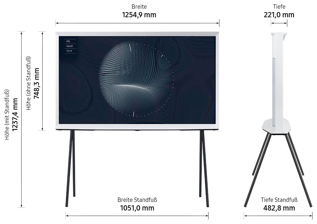 Samsung LED-Fernseher, 138 cm/55 Zoll, Smart-TV-Google TV, Mattes Display, QLED-Bildqualität, Abnehmbare Standfüsse
