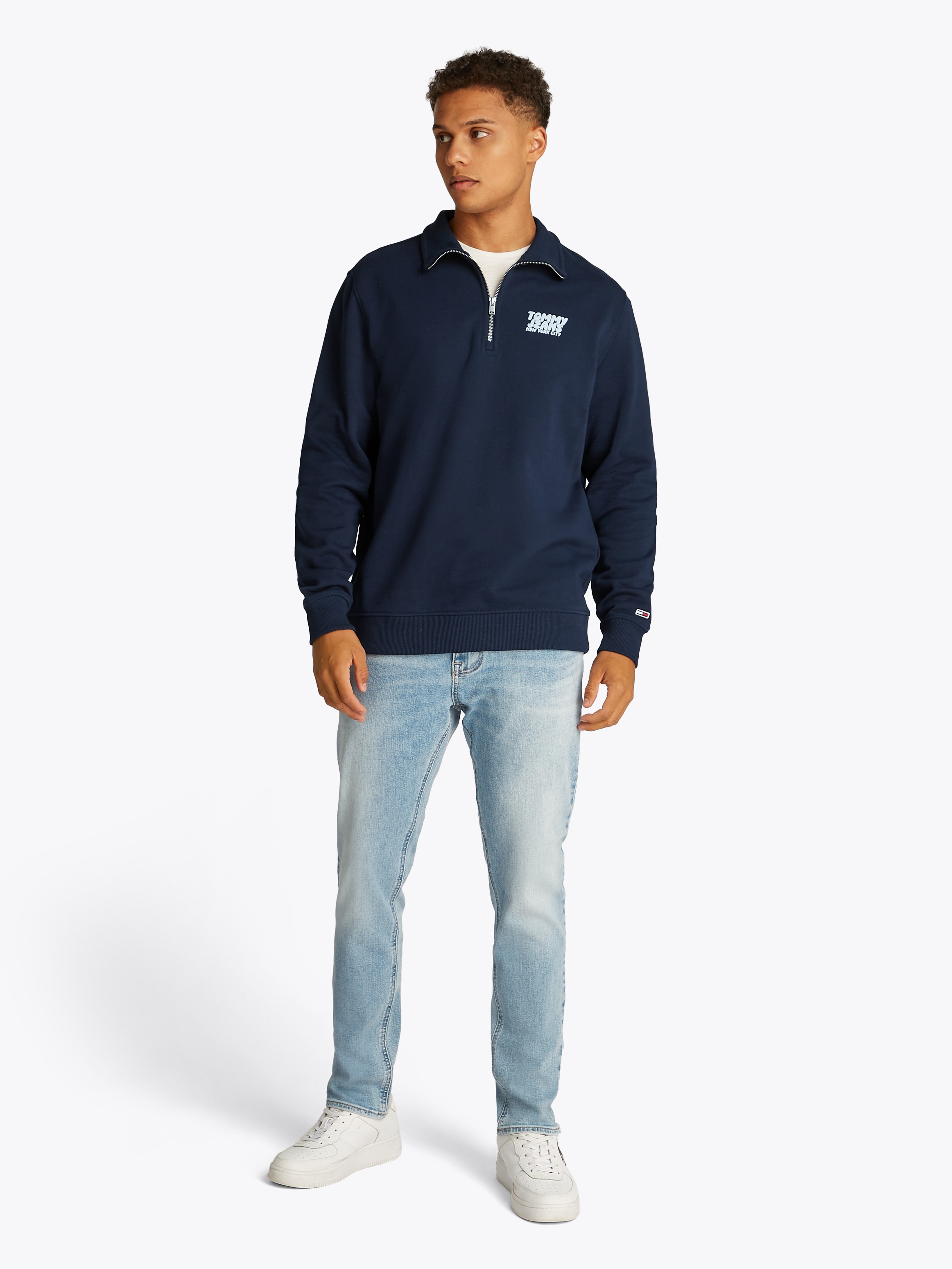 Tommy Jeans Sweatshirt »TJM REG BUBBLE QRTR ZIP FRNT/BCK«, mit grossem Rückenprint