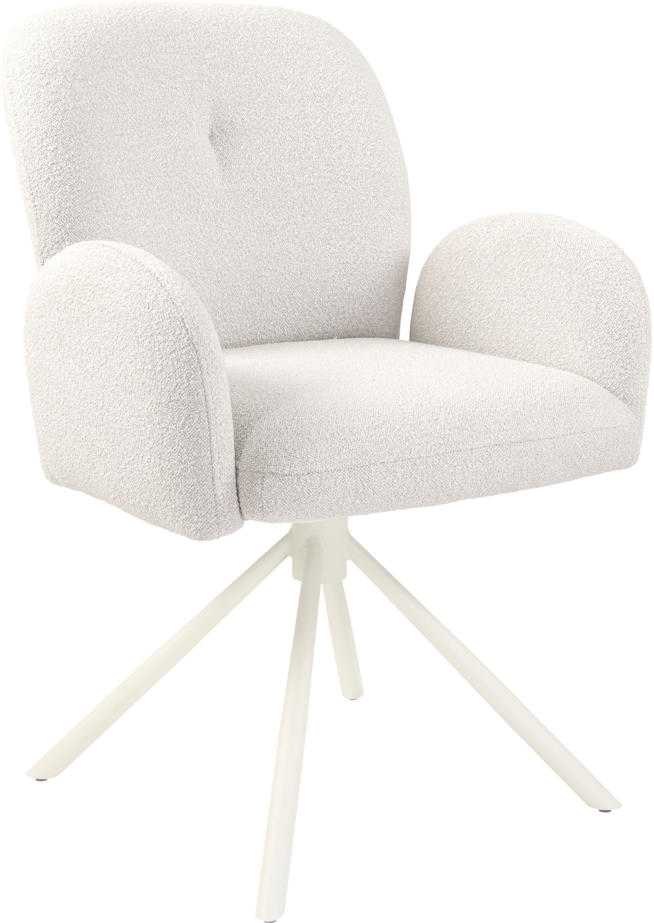 TOM TAILOR HOME Armlehnstuhl »PEBBLE ARMCHAIR«, (Set), 2 St., Webstoff Bouclé, Esszimmerstuhl, mit Armlehnen, 4-Fussgestell, 140 kg belastbar, drehbar