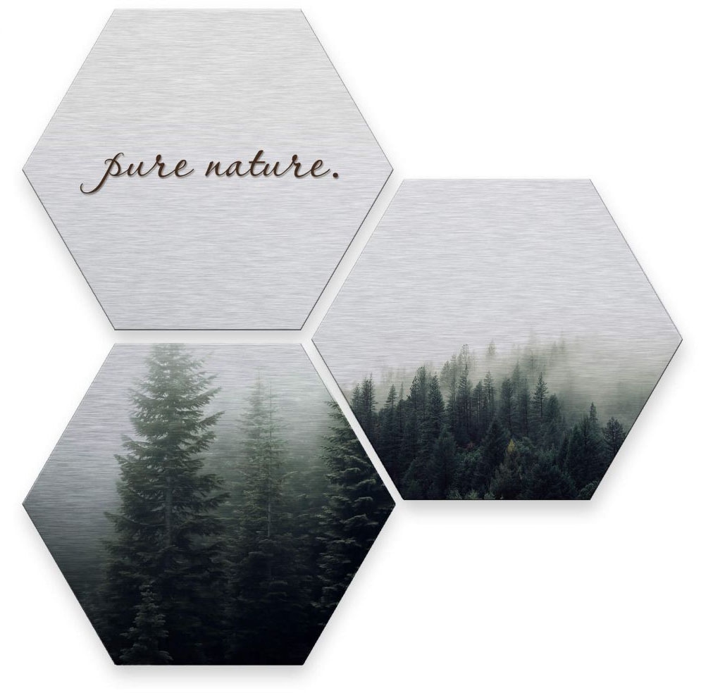 Wall-Art Mehrteilige Bilder »Silberfarben Effekt Pure Nature Wald«, (Set, 3  St.) online bestellen | Jelmoli-Versand